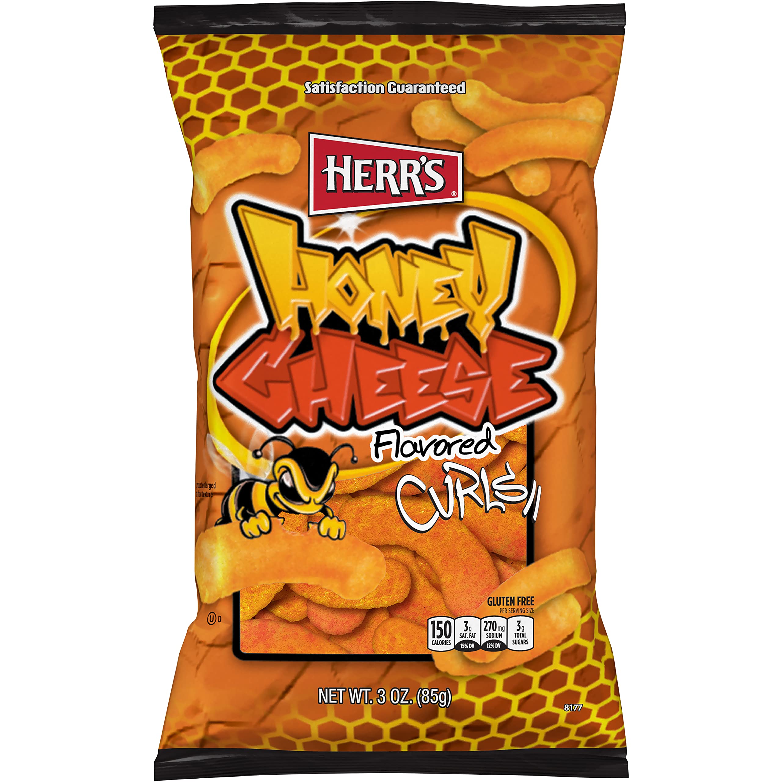 Herr's Gluten Free Honey Cheese Flavored Cheese Curls - 3oz Bags (20 Count) - Crunchy Snack for Parties, Movie Nights & On-the-Go