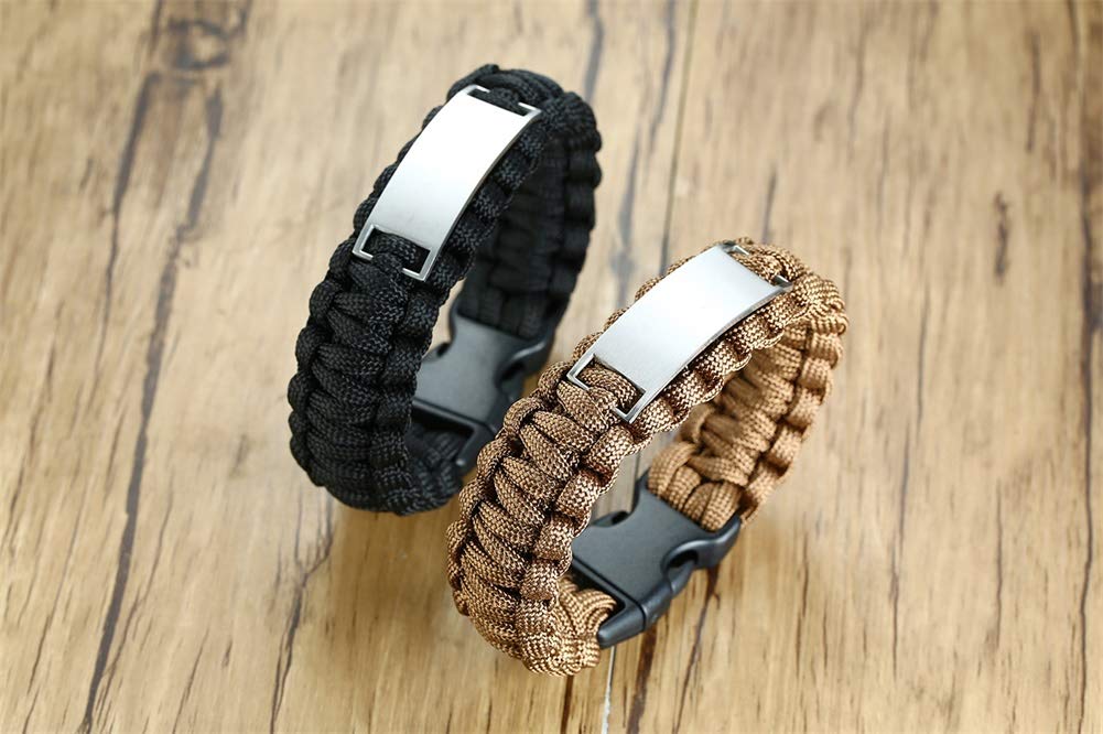Christian Jewelry for Men & Women - Inspirational Cross Jesus Bible Verse Engraved Rope Bracelet (Brown/Black) - Perfect for Religious Gifts, Daily Wear & Faith Inspiration