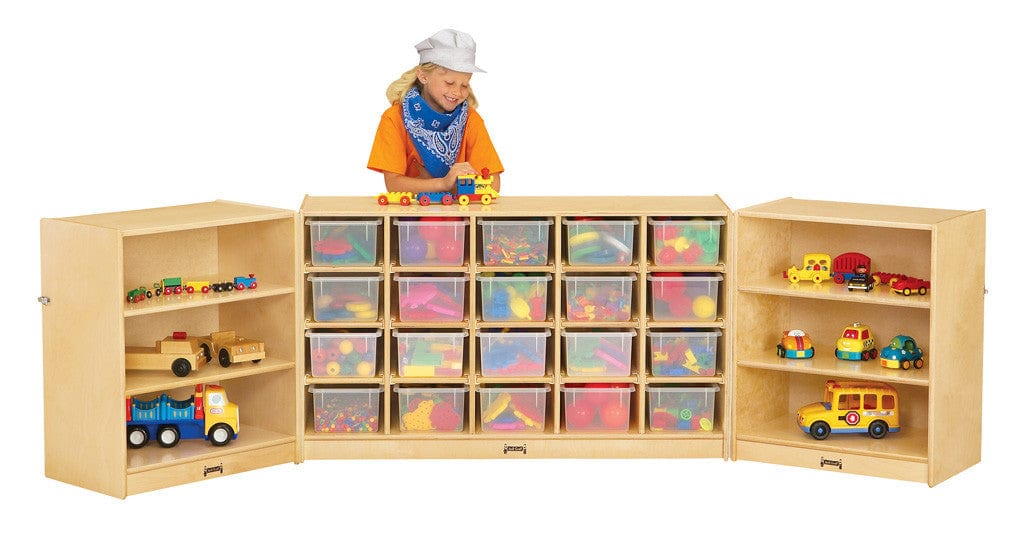 20 Cubbie Tray Triple Fold n Lock Organizer with Clear Trays by Jonti Craft® - Perfect for Classroom, Office, and Home Storage Solutions