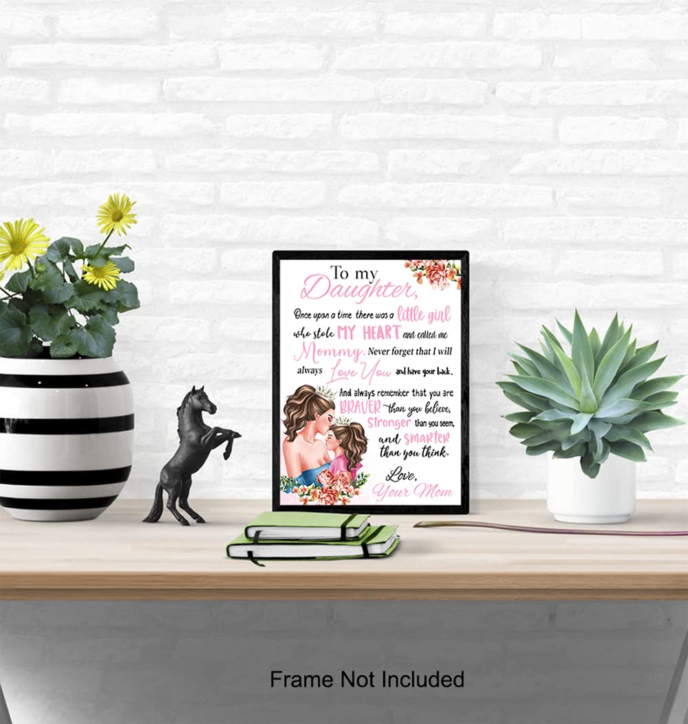 Girls Bedroom Decor - Personalized Gifts for Daughter - Pink Nursery Wall Art - Toddler & Little Girl Room Decor - Cute Baby Girl Nursery Ideas - Perfect for Birthday, Christmas & Room Makeover