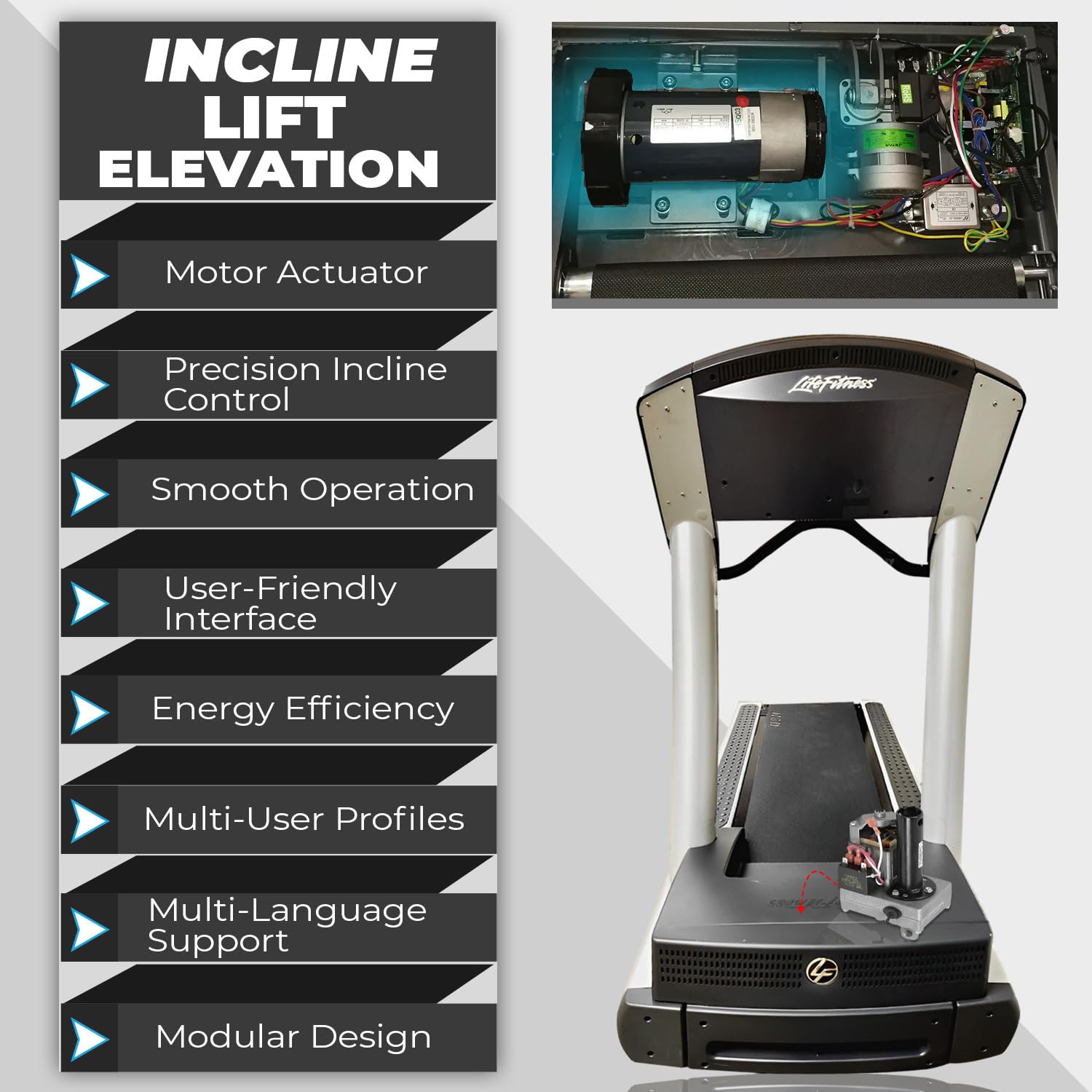 High-Speed Quiet Incline Lift Motor Actuator for Treadmill - Compatible with FreeMotion 800 & Other Exercise Equipment (P/N 416050) - Perfect for Home Gyms and Commercial Fitness Centers