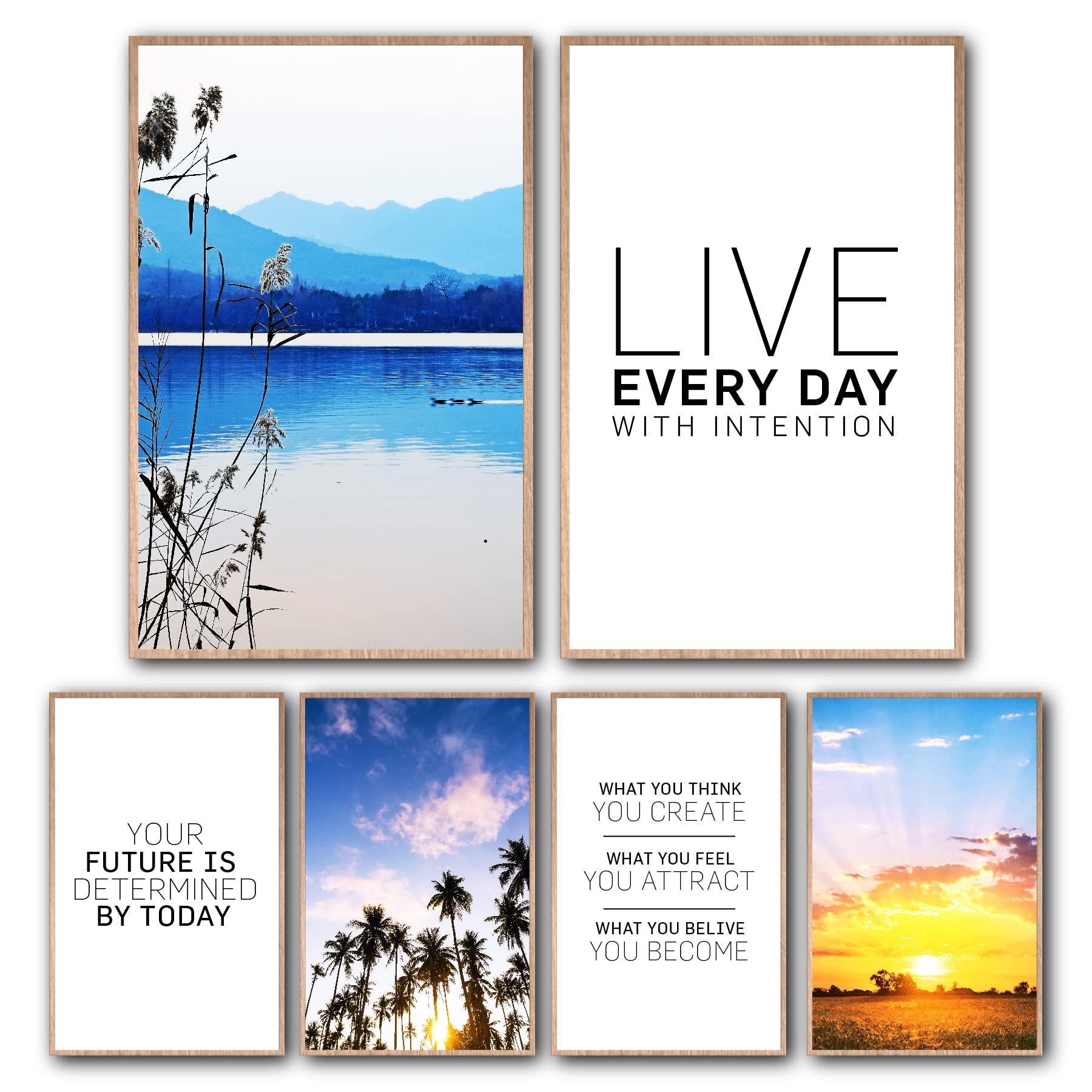 LERMONY Motivational Wall Art Set of 6 - 11x17 Inspirational Office & Classroom Decor