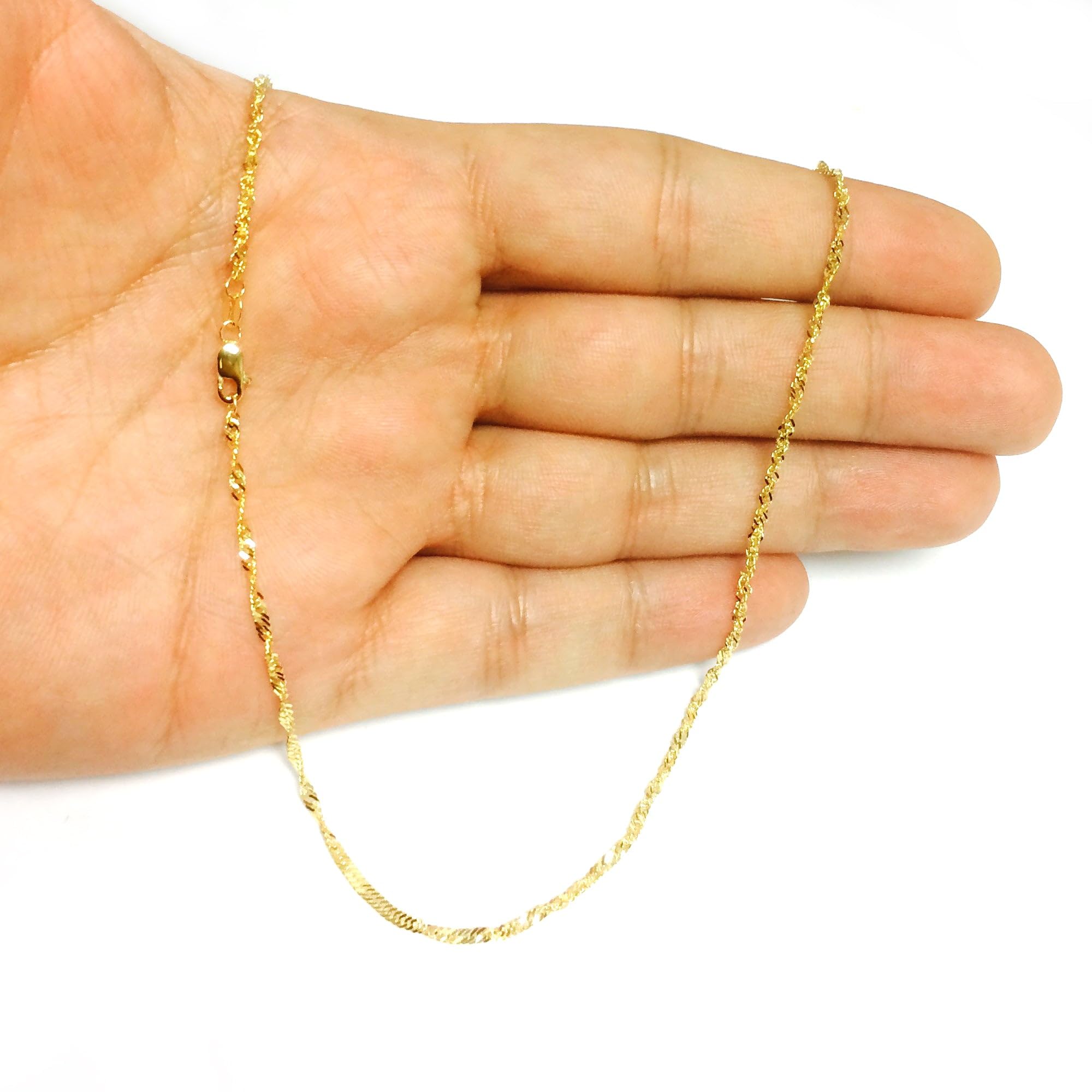 14K Yellow Gold Singapore Chain Bracelet - 1.7mm Thin & Dainty 7 Inch Adjustable Wrist Jewelry - Perfect for Everyday Wear, Gifts & Special Occasions
