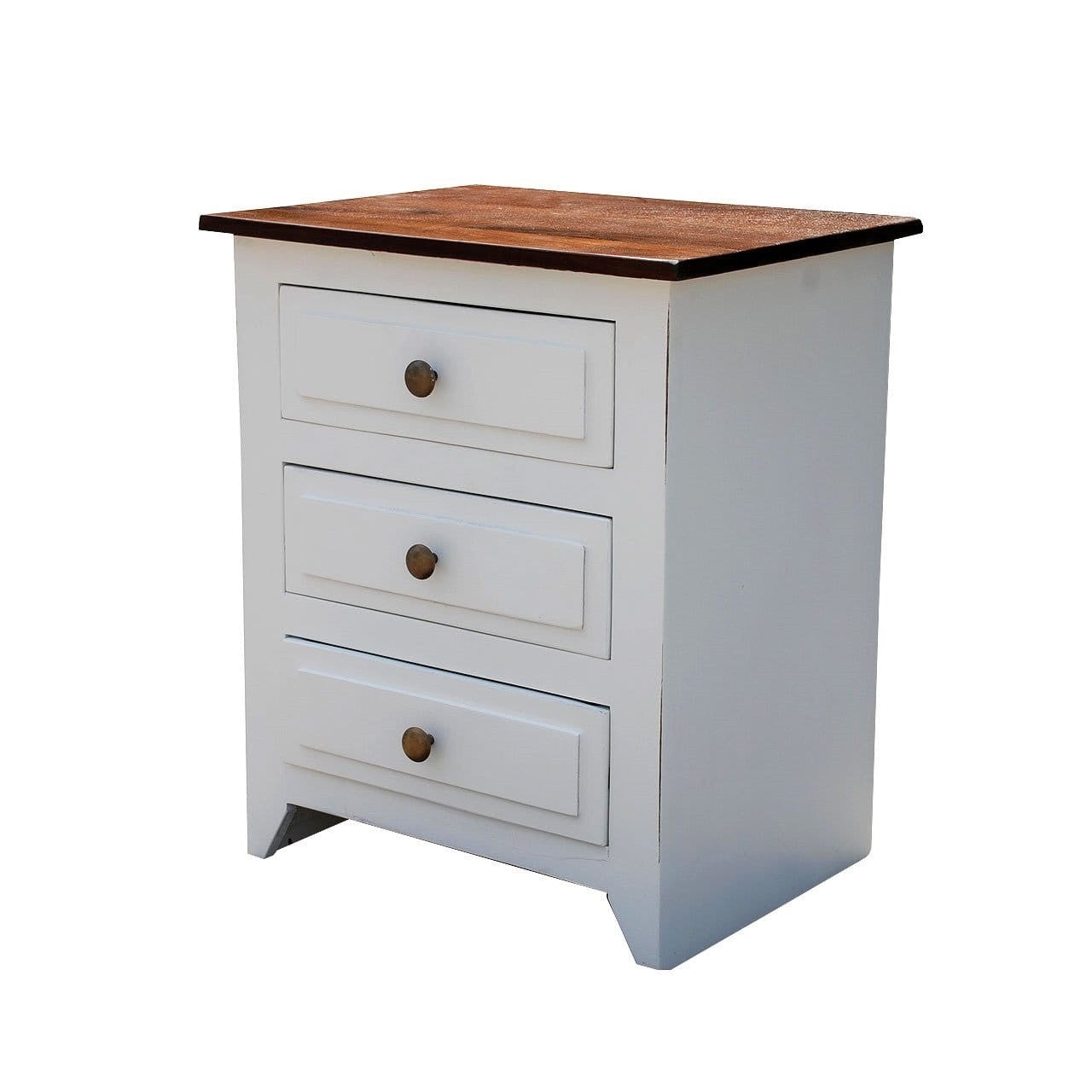 French Blanc Wooden Bedside Table - Modern Nightstand with Drawer for Bedroom, Living Room & Office - Perfect for Storage and Decor