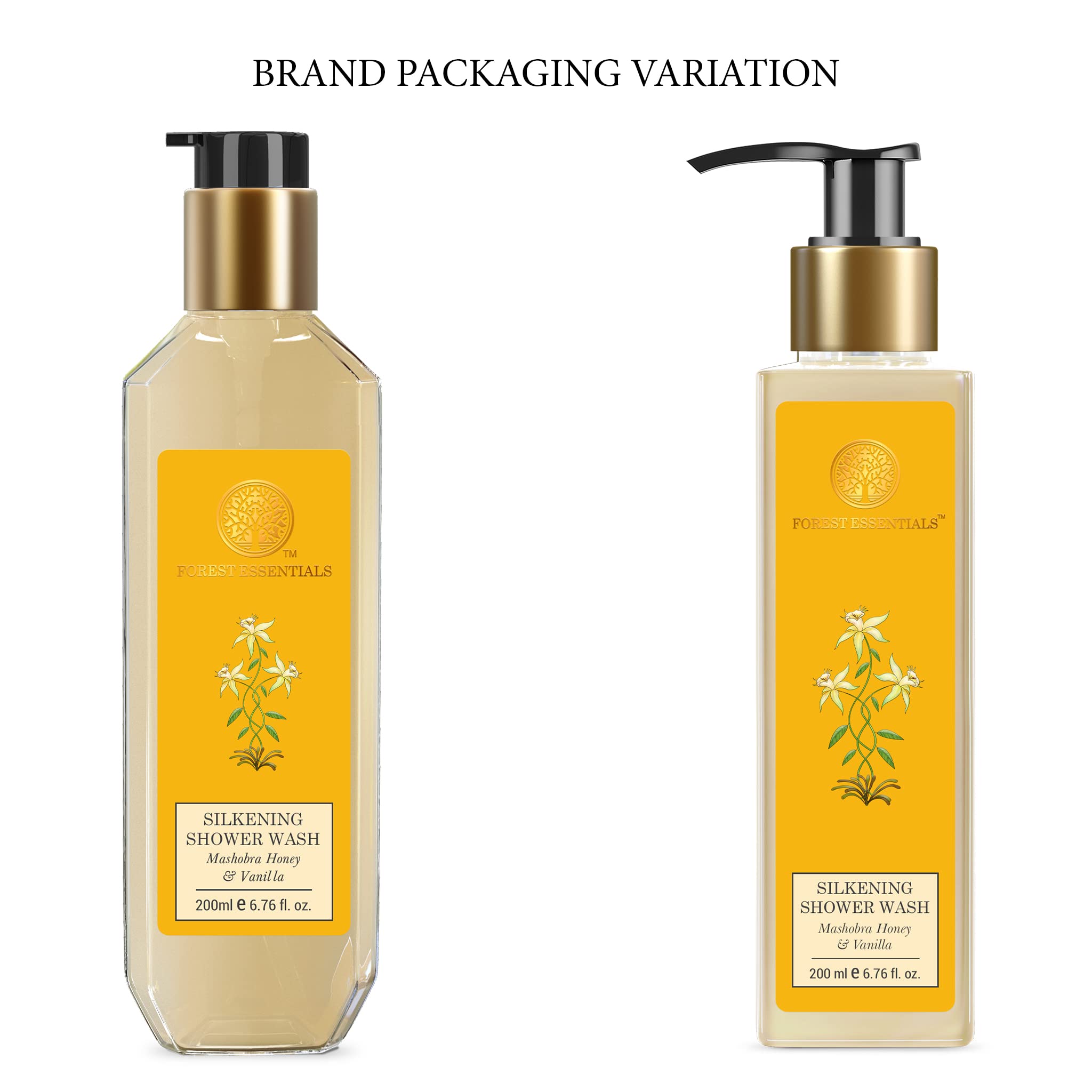 Forest Essentials Silkening Shower Wash - Mashobra Honey & Vanilla Scented Body Wash for Soft & Glowing Skin | Luxurious Bath & Shower Experience