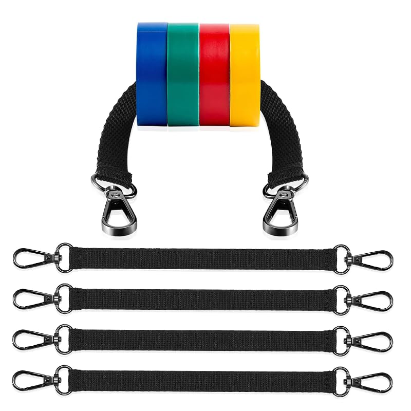 4-Pack Black Electrical Tape Holder Straps with Buckle Belt - Tape Measure Holder for Electricians, DIY & Construction Work - Perfect for Tool Belts, Work Pants & Utility Gear