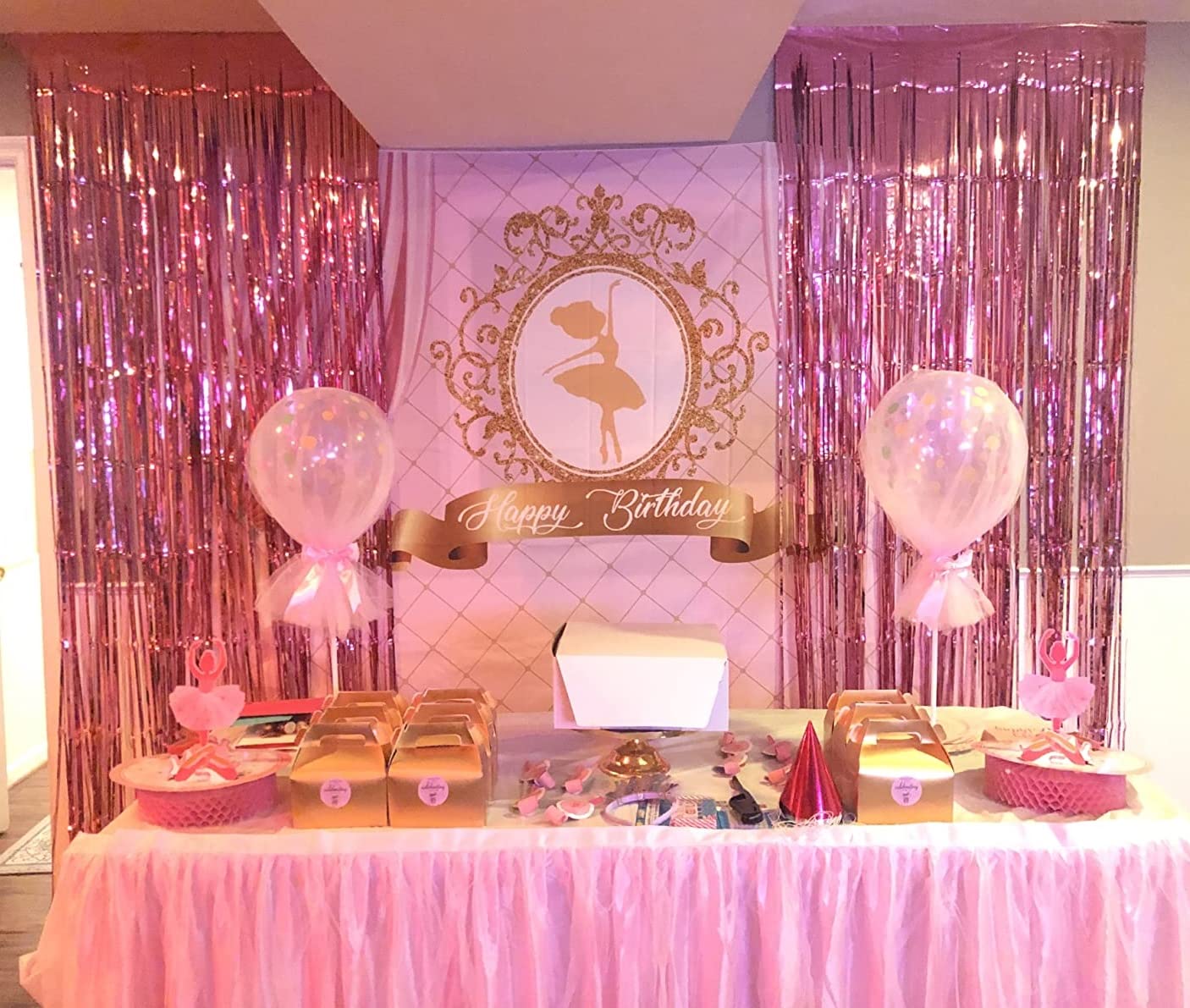 CSFOTO 10x8ft Ballerina Birthday Backdrop - Princess Party Decorations for Ballet Theme, 4th Birthday Background Banner - Perfect for Birthday Parties, Baby Showers & Dance Recitals