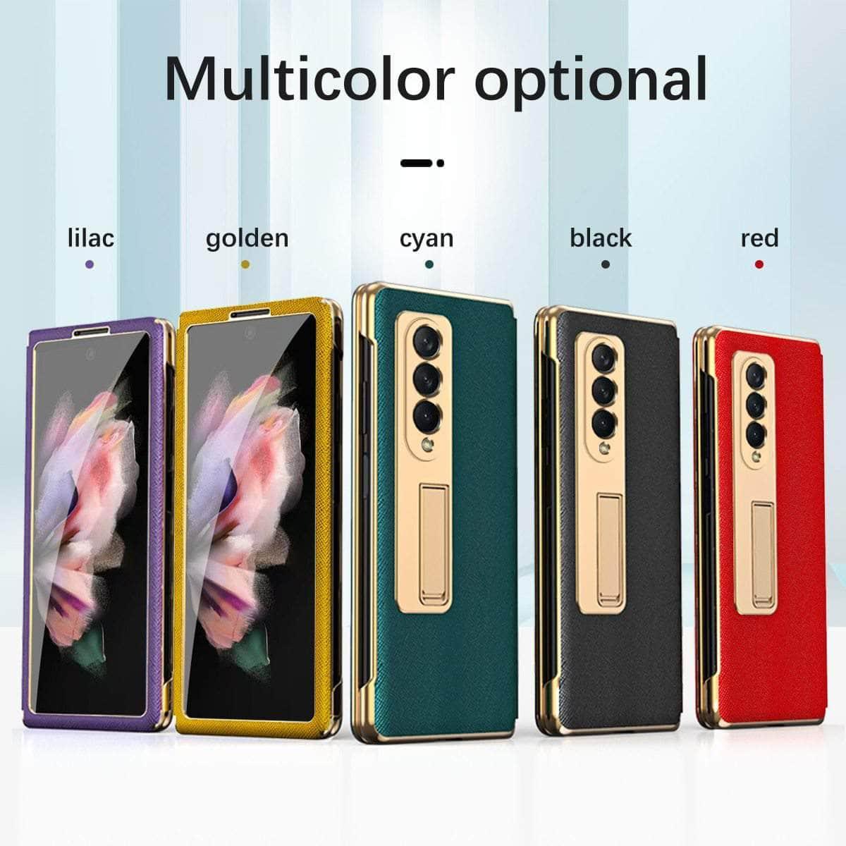 Premium Galaxy Z Fold 3 Kickstand Case - Slim Protective Cover with Stand for Samsung Z Fold 3 - Perfect for Work, Travel & Entertainment