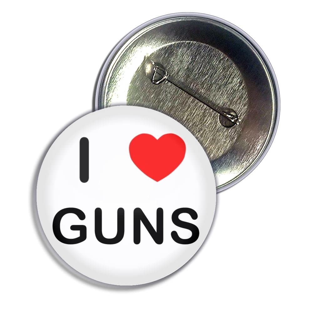 I Love Guns - Enamel Pin Badge for Backpacks, Jackets & Hats | Patriotic & Gun Rights Accessories