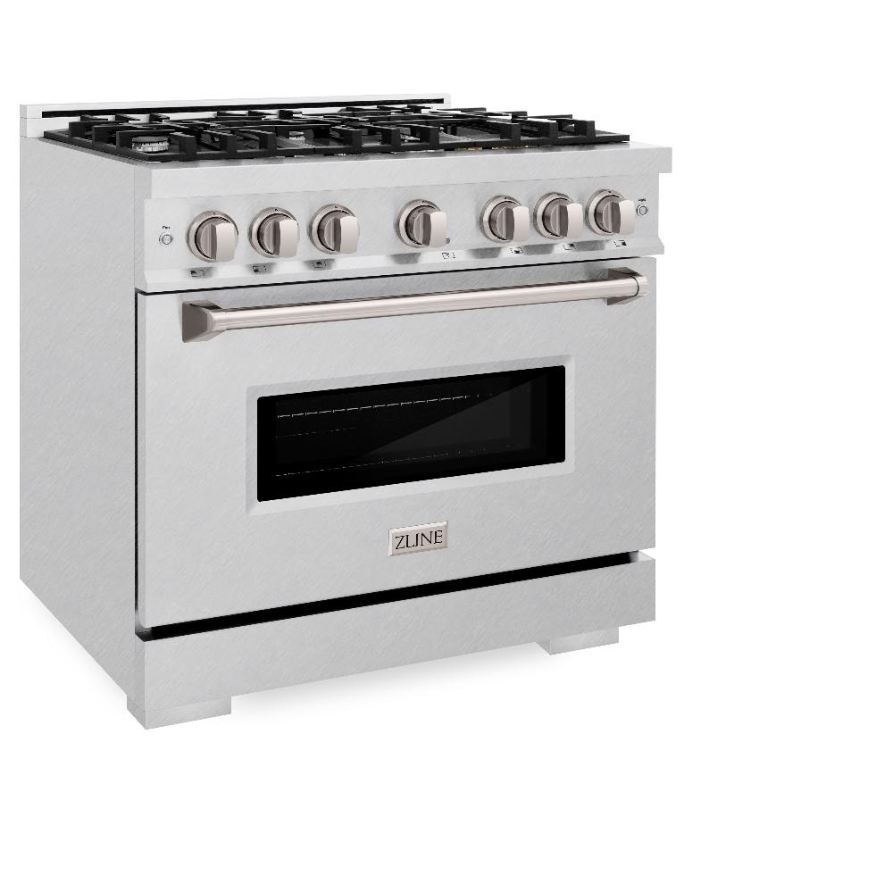 ZLINE 36 Inch 5.2 Cu. Ft. Classic Gas Range with 6 Burner Cooktop & Convection Gas Oven - Satin Stainless Steel (CGRS 36) | Professional Kitchen Appliance for Home Chefs & Cooking Enthusiasts