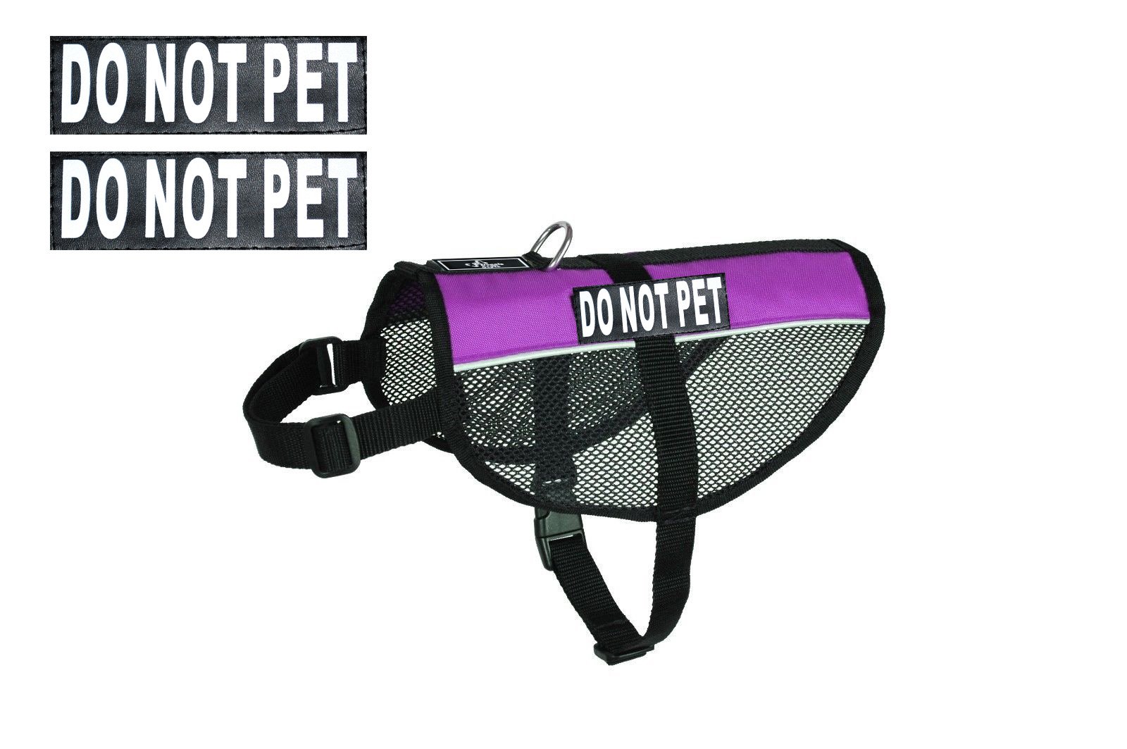 DO NOT PET Service Dog Mesh Vest Harness - Breathable Nylon Dog Vest for Small, Medium & Large Dogs - Includes 2 Reflective Removable Patches - Perfect for Service Dogs, Therapy Dogs & Public Outings - Please Measure Your Dog Before Ordering