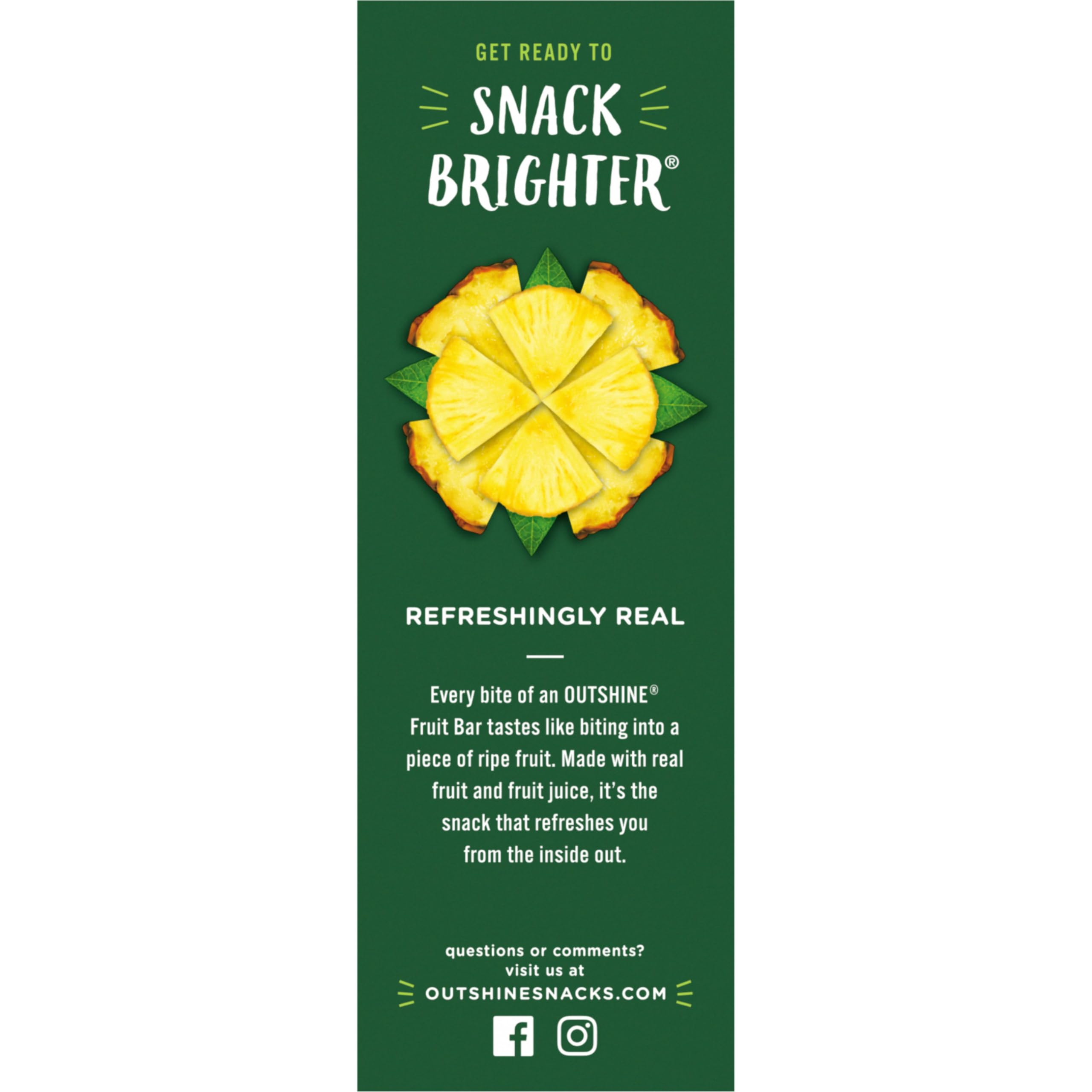 Outshine Fruit Bars, Pineapple - 6 Count | All-Natural Frozen Fruit Snacks for Kids & Adults | Perfect for Lunchboxes, After-School Snacks & Healthy Desserts