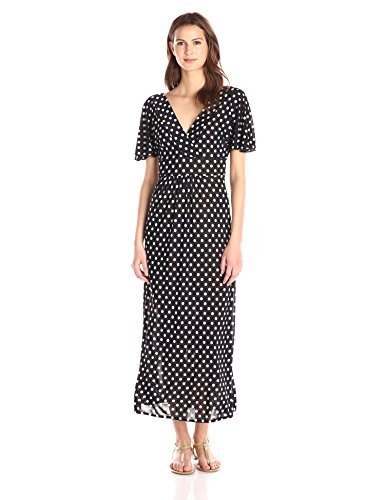 Star Vixen Women's Flutter-Sleeve Maxi Dress - Elegant Flowy Summer Dress with Ruffle Sleeves for Beach, Party & Vacation | Plus Size Boho Chic Dress for Women