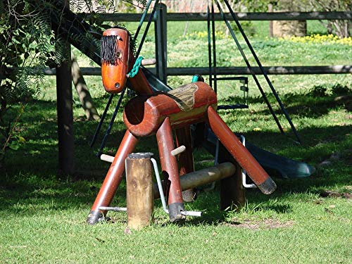 20x30 Inch Wooden Rocking Horse Toy for Kids - Bright Color Laminated Poster with Vivid Imagery - Perfect Nursery Decor & Playroom Wall Art for Toddlers