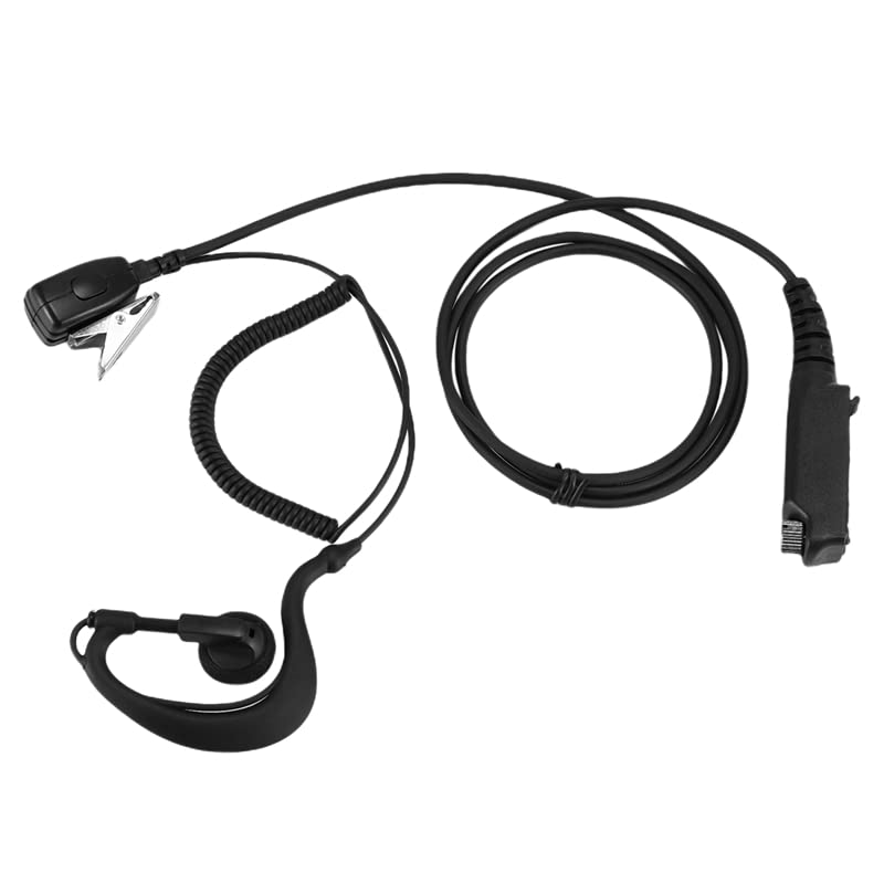 PTT MIC G-Shaped Earpiece Headset for Sepura STP8000 Walkie Talkie Radio Transceiver C1035A - Clear Communication for Security, Construction & Event Staff