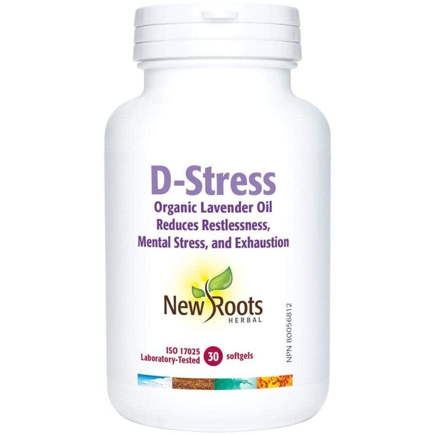 New Roots D-Stress 30 Softgels - Natural Stress Relief & Relaxation Supplement for Anxiety, Sleep Support & Mood Balance - Perfect for Daily Stress Management & Mental Wellness