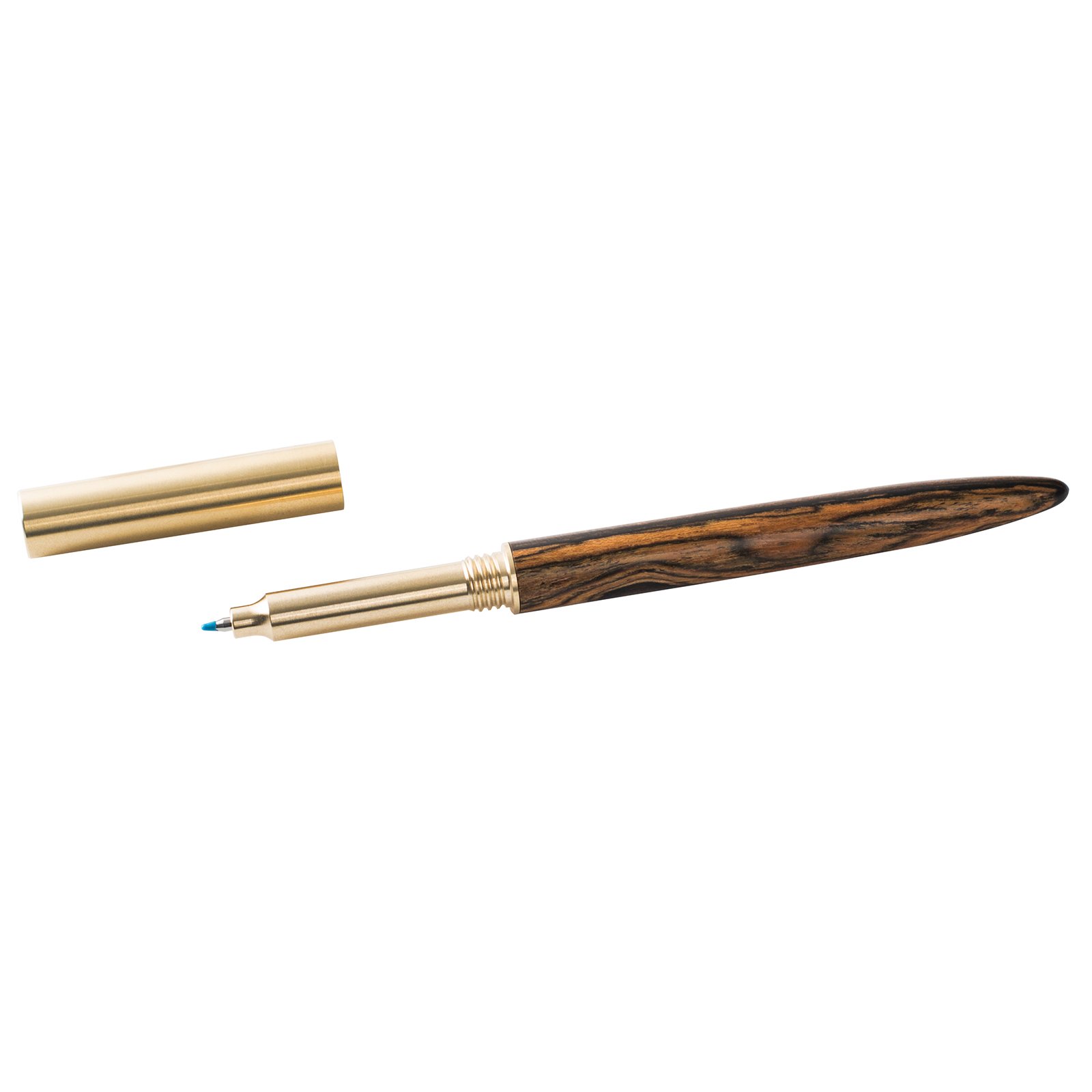 Ancicraft Premium Black Rollerball Gel Pen - Handcrafted Solid Wood Vintage Style Writing Instrument with Genuine Leather Pen Holder (Tiger Ebony) - Perfect for Office, Journaling, Calligraphy & Gift Giving