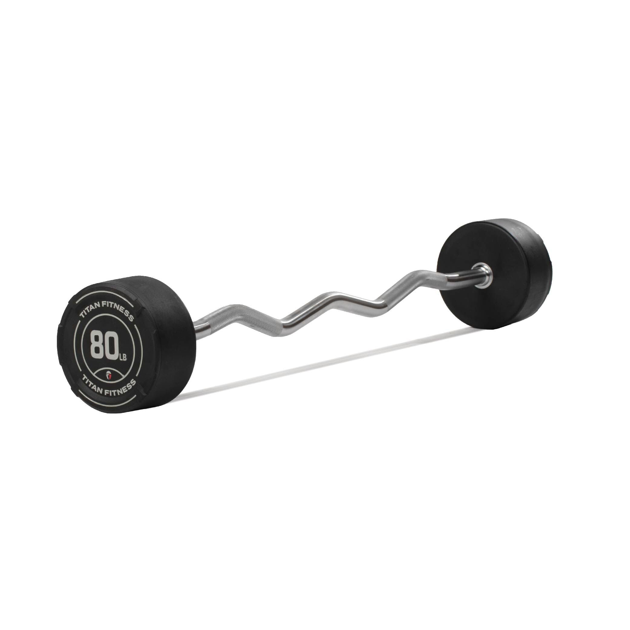 Titan Fitness Rubber Coated Fixed Barbell Set – Pre-Loaded Weight Bar for Strength Training, Weightlifting & Home Gym Workouts – Perfect for Deadlifts, Squats & Full-Body Exercises