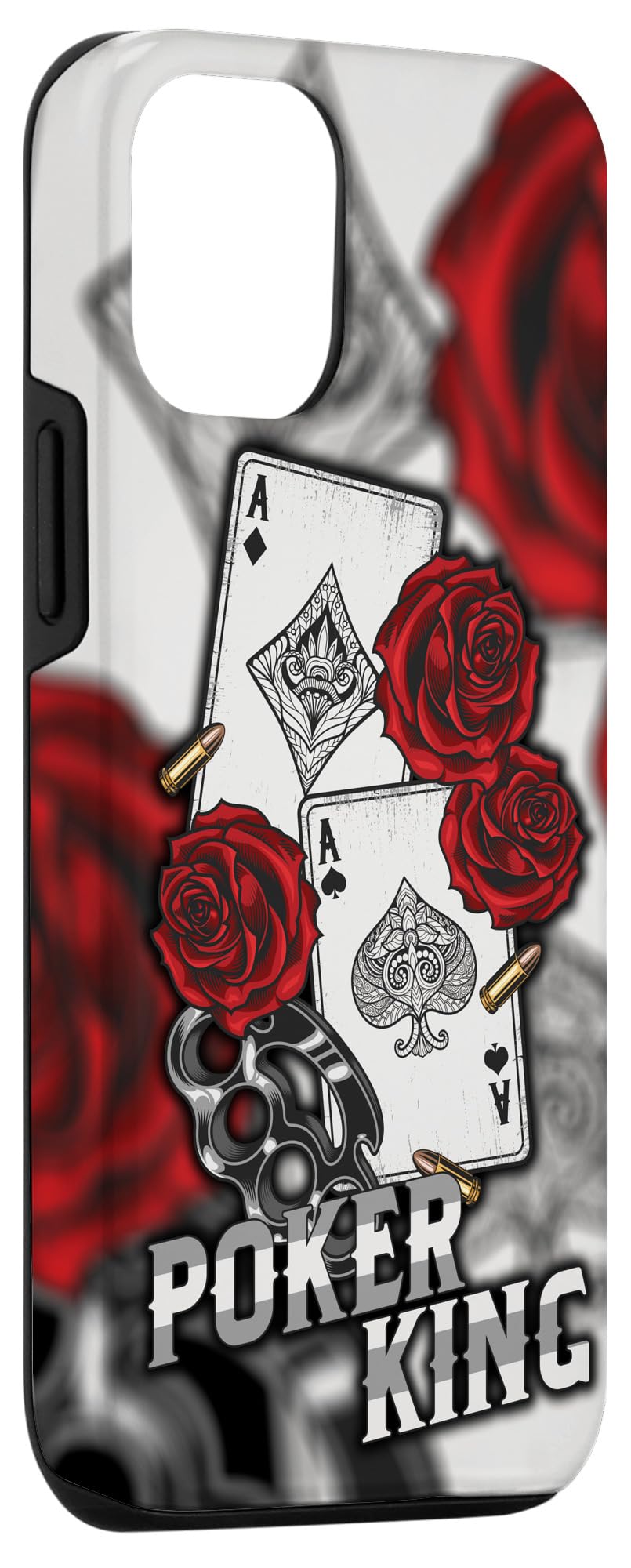 iPhone 12/12 Pro Case - Poker King Flowers Design with Bandit & Spades for Poker Players & Casino Lovers | Perfect for Poker Nights & Casino Parties