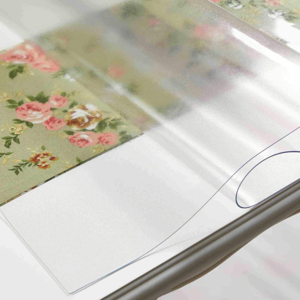 NECAUX 1.5mm Thick Frosted PVC Table Cover Protector - 32x72 Inch Non-Slip Vinyl Table Pad for Dining, Coffee & Writing Desks | Waterproof & Scratch-Resistant for Home & Office Use