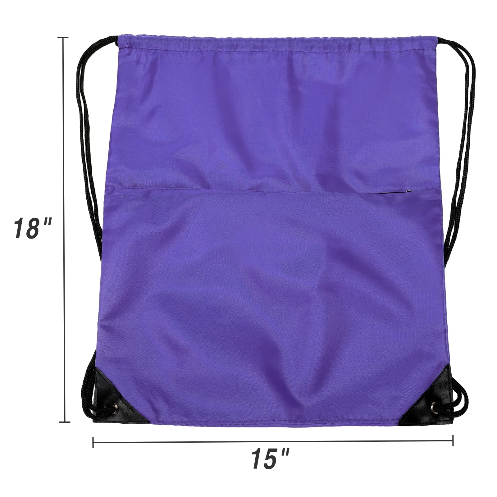 **Foldable 210D Nylon Drawstring Backpack with Zipper Side Pocket - Lightweight Sports Gym Sack for Men & Women (Purple) - Perfect for Travel, Workout & School**