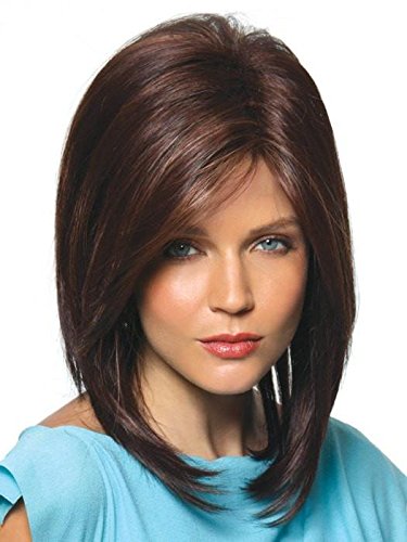 Jackson Wig Dark Chocolate Brown - 9 Inch Layered Mid-Length Synthetic Hair Wig with Teased Ends & Open Weft Cap | Includes Comb & Hair Loss Guide | Perfect for Daily Wear, Cosplay & Hair Loss Solutions