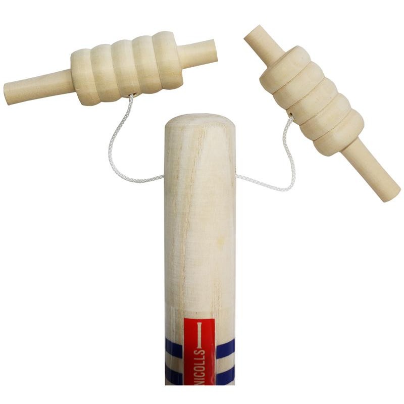 Gray Nicolls Cricket Bails with Strings - Professional Cricket Wickets for Matches & Training | Perfect for Club, School & Backyard Cricket Games