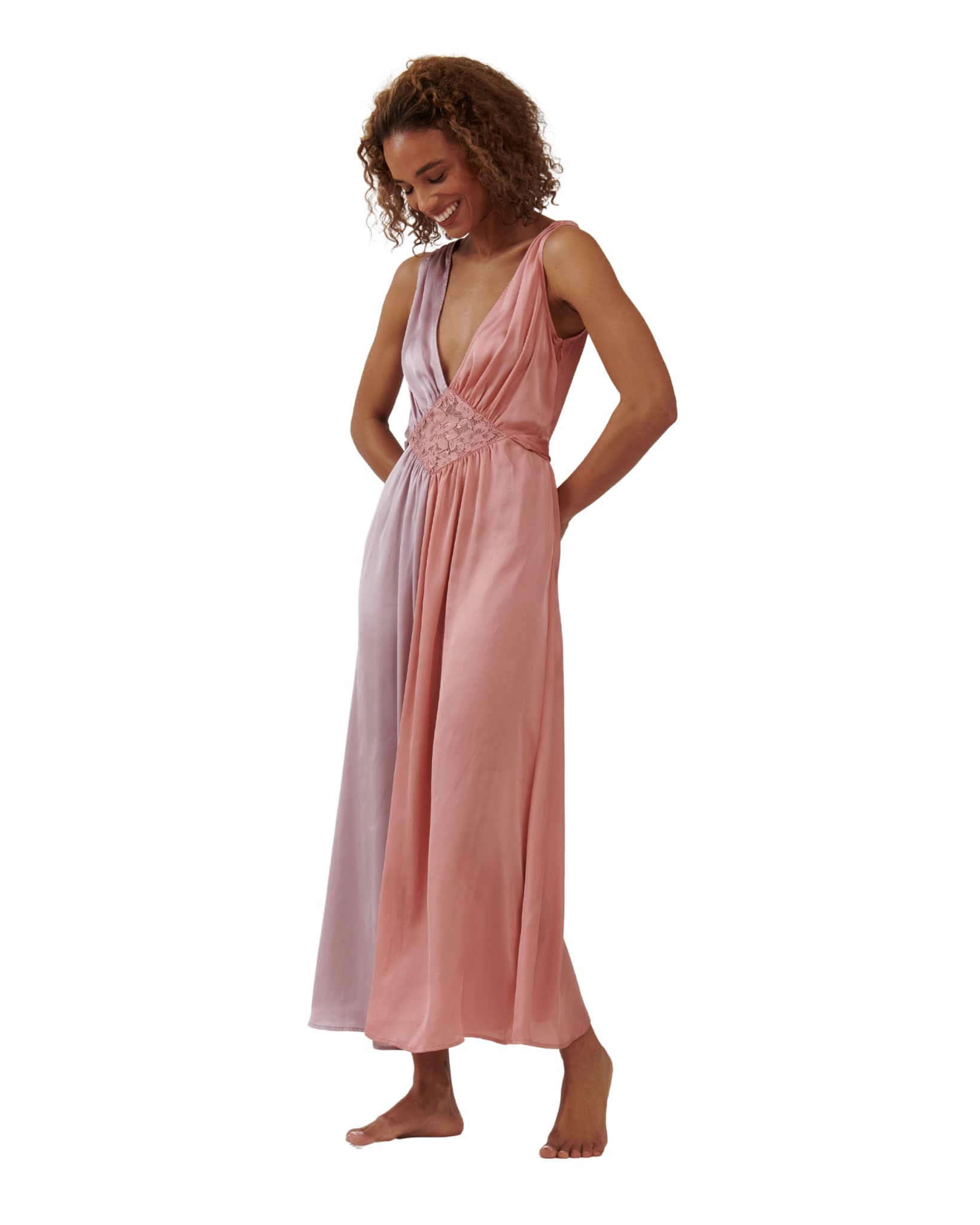 The Bright Side by Rocky Barnes Dawn Slip Dress - Elegant Women's Summer Nightgown & Loungewear for Home, Date Night & Vacation