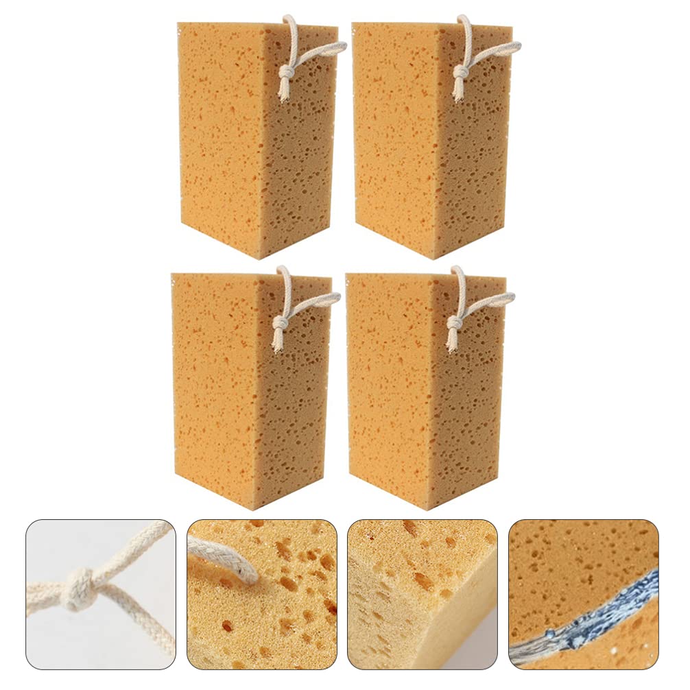 FAVOMOTO 4-Pack Multi-Purpose Cleaning Sponges - Heavy Duty Scrub Sponges for Car Wash, Kitchen, Bathroom & Household Cleaning - Non-Scratch Scrubbers for Dishes, Countertops, Auto Detailing & More