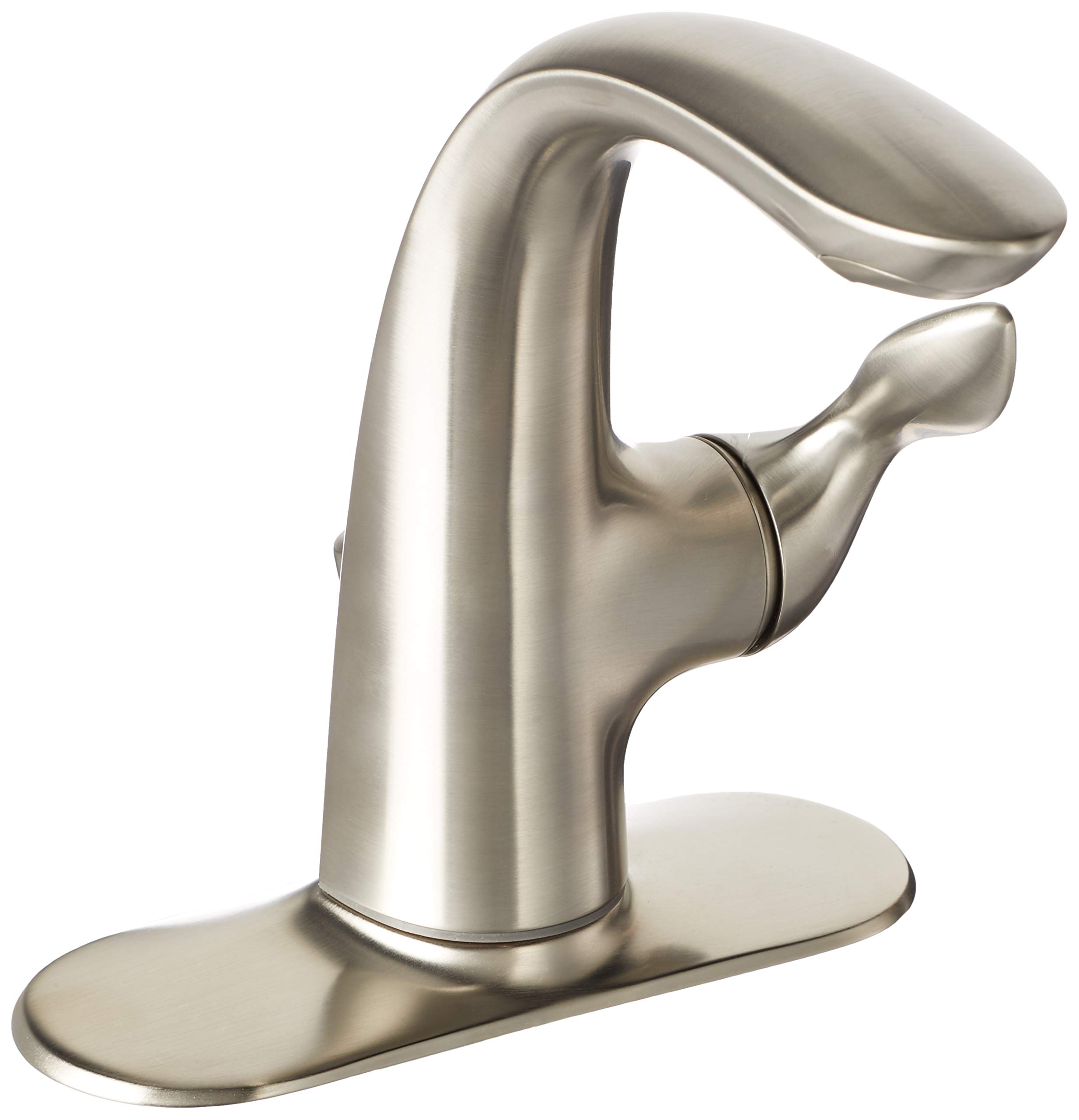 KOHLER 5313-4-BN Refinia Single-Hole Bathroom Sink Faucet in Vibrant Brushed Nickel - Modern Waterfall Spout for Bathroom Vanity & Powder Room Upgrade