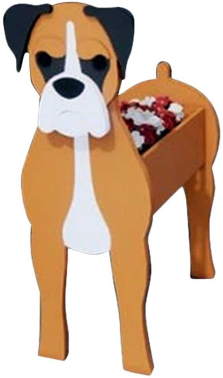 Creative Wooden Planter Stand Indoor Outdoor - Animal Resin Flower Pot for Succulents, Plants & Flowers (Dog Shape) - Perfect for Home Decor, Garden, Patio & Balcony