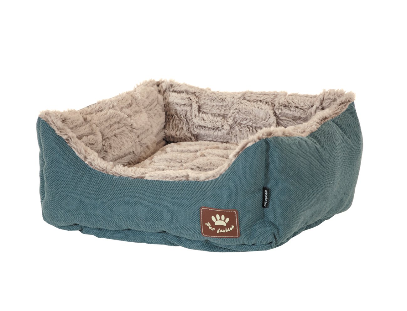 Premium Asma Dog Bed Basket 45 x 40 cm - Soft Blue & Grey Washable Pet Bed for Small to Medium Dogs - Perfect for Indoor Use in Living Room or Bedroom