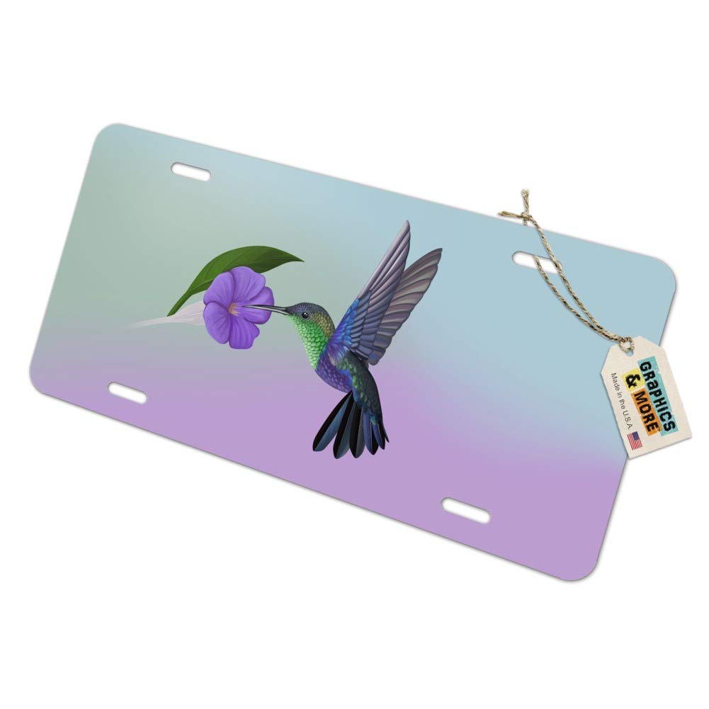 GRAPHICS & MORE Hummingbird Crowned Woodnymph Purple Violet Novelty Metal Vanity License Plate - Perfect for Home Decor, Gift Ideas & Car Accessories