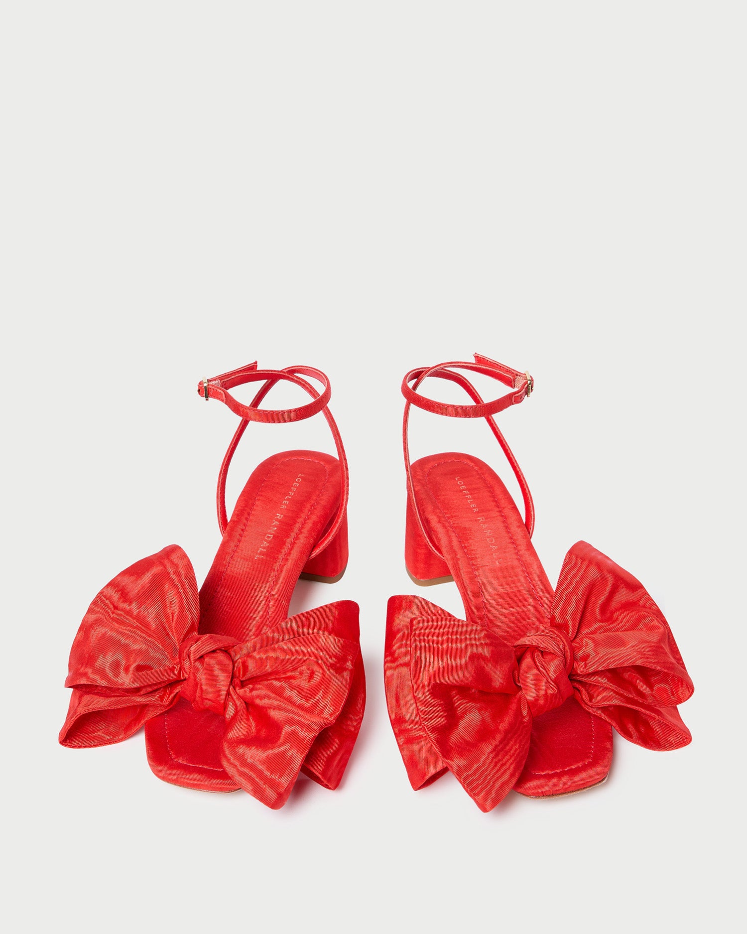 Carmen Red Moiré Bow Sandals for Women - Elegant & Comfortable Summer Wedding Party Shoes