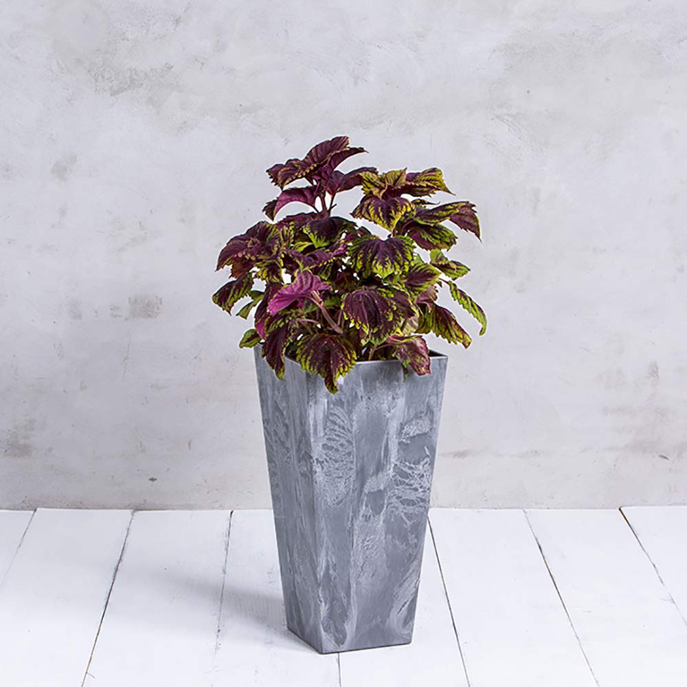 ArtStone 35270.01 Ella Tall Planter - 27.5 Inch Indoor/Outdoor Flower Pot - Modern Gray Cement Planter for Home, Garden, Patio & Office Decor
