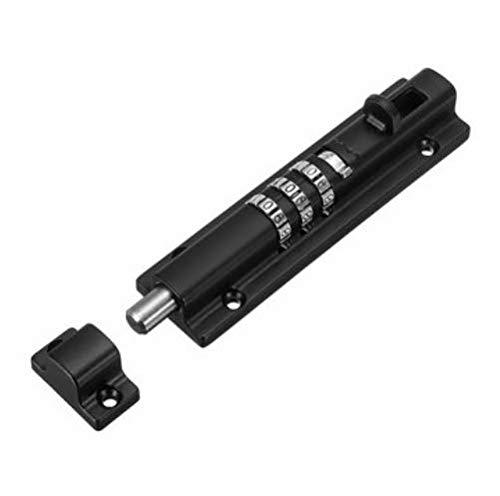 GGGarden Sliding Door Bolt Lock with Resettable Combination Code - Secure Black Lock for Gates, Sheds, Garages & Cabinets | Ideal for Home, Office & Outdoor Security