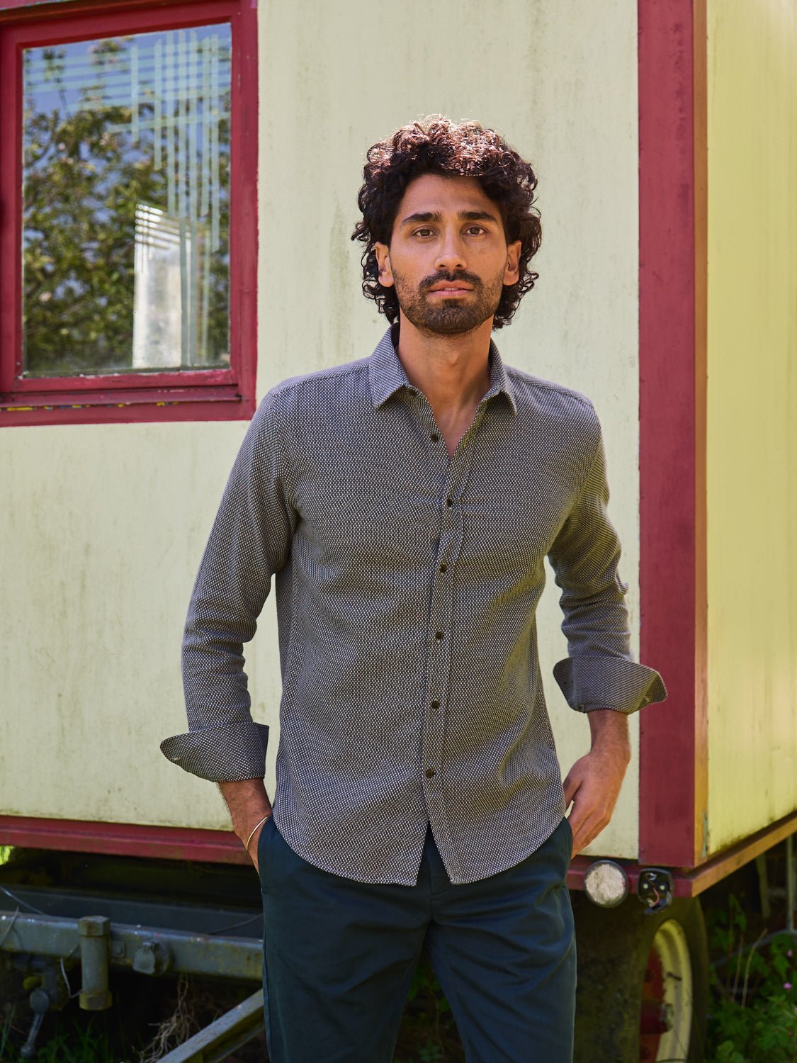 Lynx Navy Blue Shirt for Men - Comfortable Casual Wear for Office, Outdoors & Everyday Use