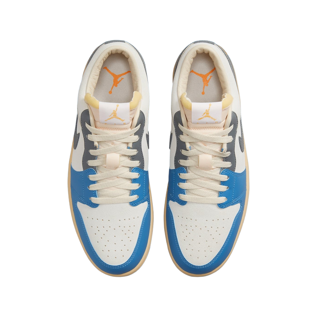 Air Jordan 1 Low SE UNC Grey Dutch Blue Smoke Grey Sail - Men's Basketball Shoes for Casual Wear & Street Style