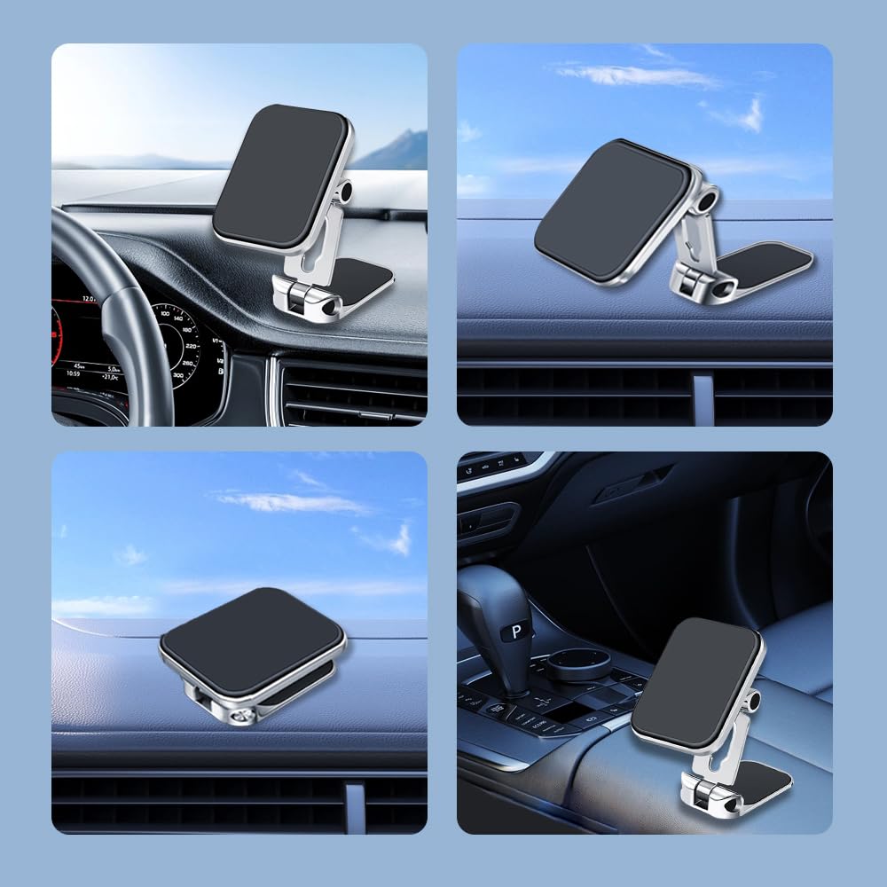 Mearo 360° Adjustable Magnetic Car Phone Mount, Universal Dashboard Phone Holder Stand for iPhone, Samsung & Smartphones, Perfect for Safe Driving & Hands-Free Navigation