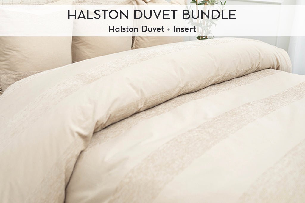 Halston Luxury Duvet Cover Set - Queen Size Soft Bedding Set with Pillowcases - Perfect for Master Bedroom, Guest Room & Hotel Decor