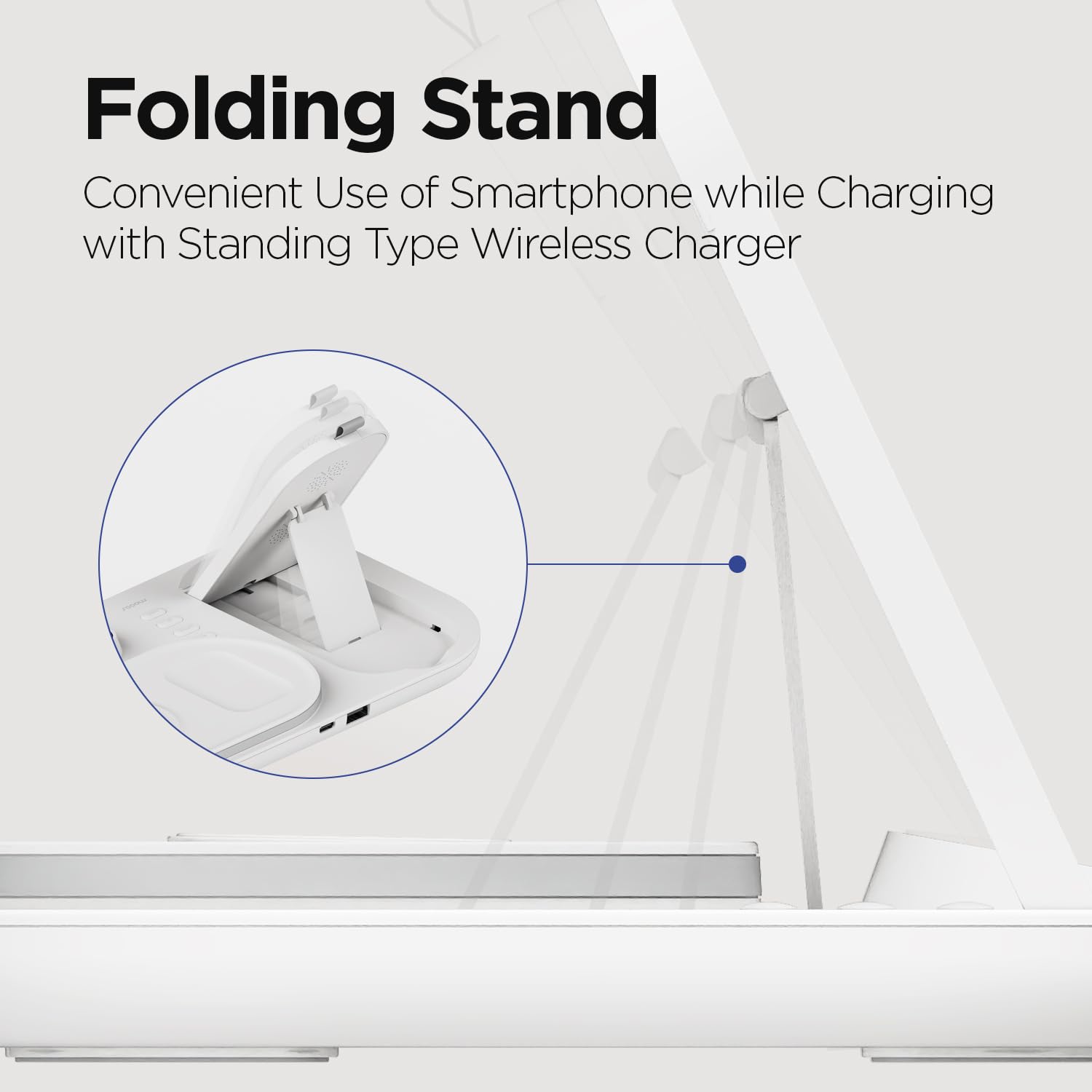MOOAS 4-in-1 Fast Wireless Charging Station with LED Digital Clock & Night Light - Qi-Certified Charger for iPhone 15/14, Galaxy S24/S23, AirPods, Galaxy Buds & Apple Watch - Perfect for Bedroom, Office & Travel Charging Needs