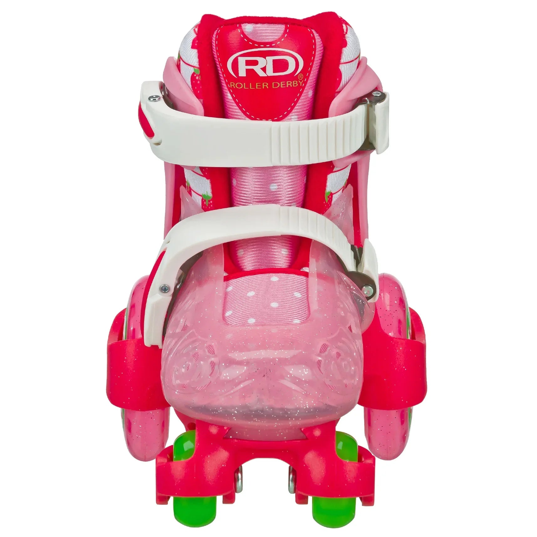 RDS Fun Roll Adjustable Roller Skates for Kids & Adults - Strawberry Pink Outdoor & Indoor Skates for Fitness, Fun, and Rink Skating
