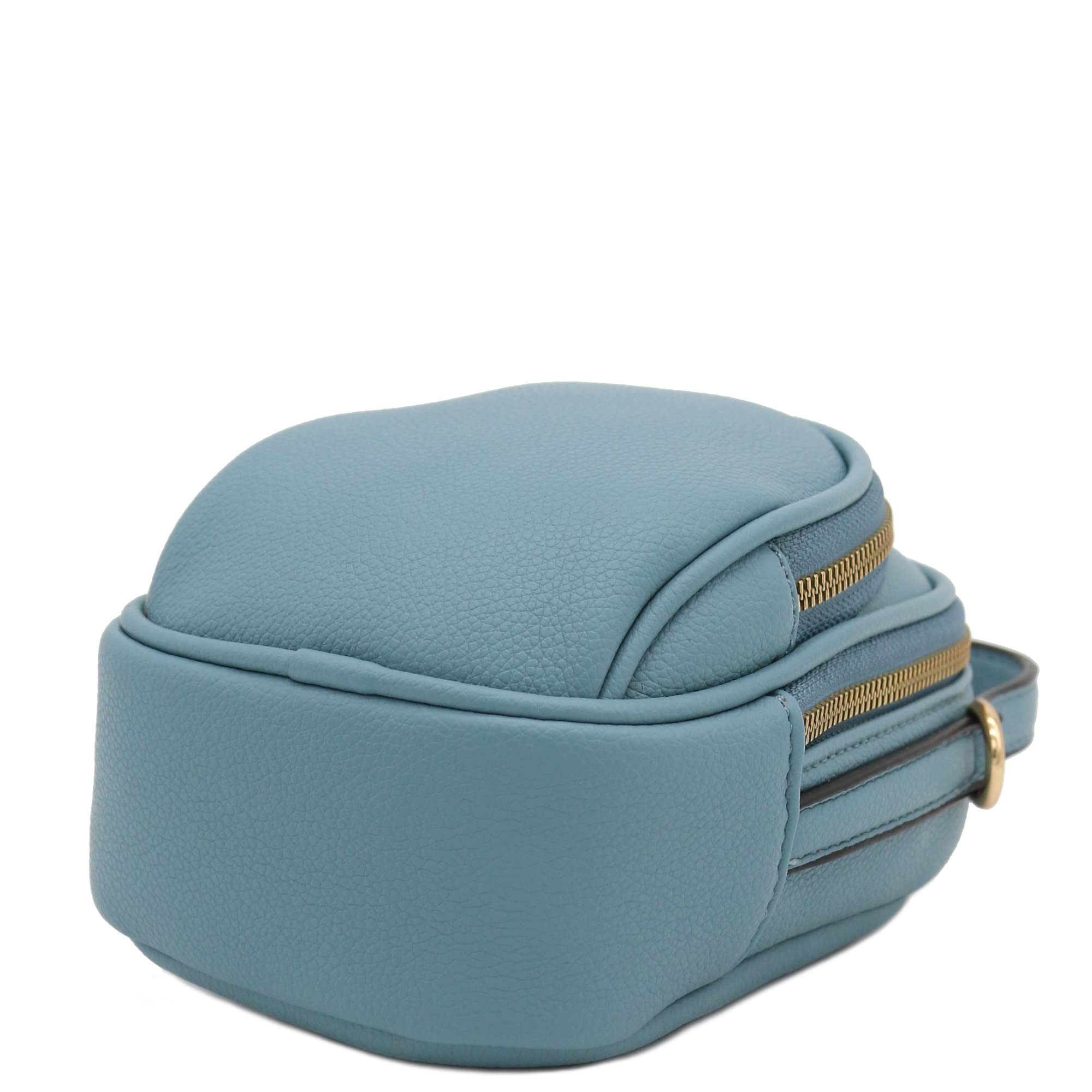 Stylish Two Compartment Mini Oval PU Leather Crossbody Bag for Women - Perfect for Everyday Use, Travel & Shopping