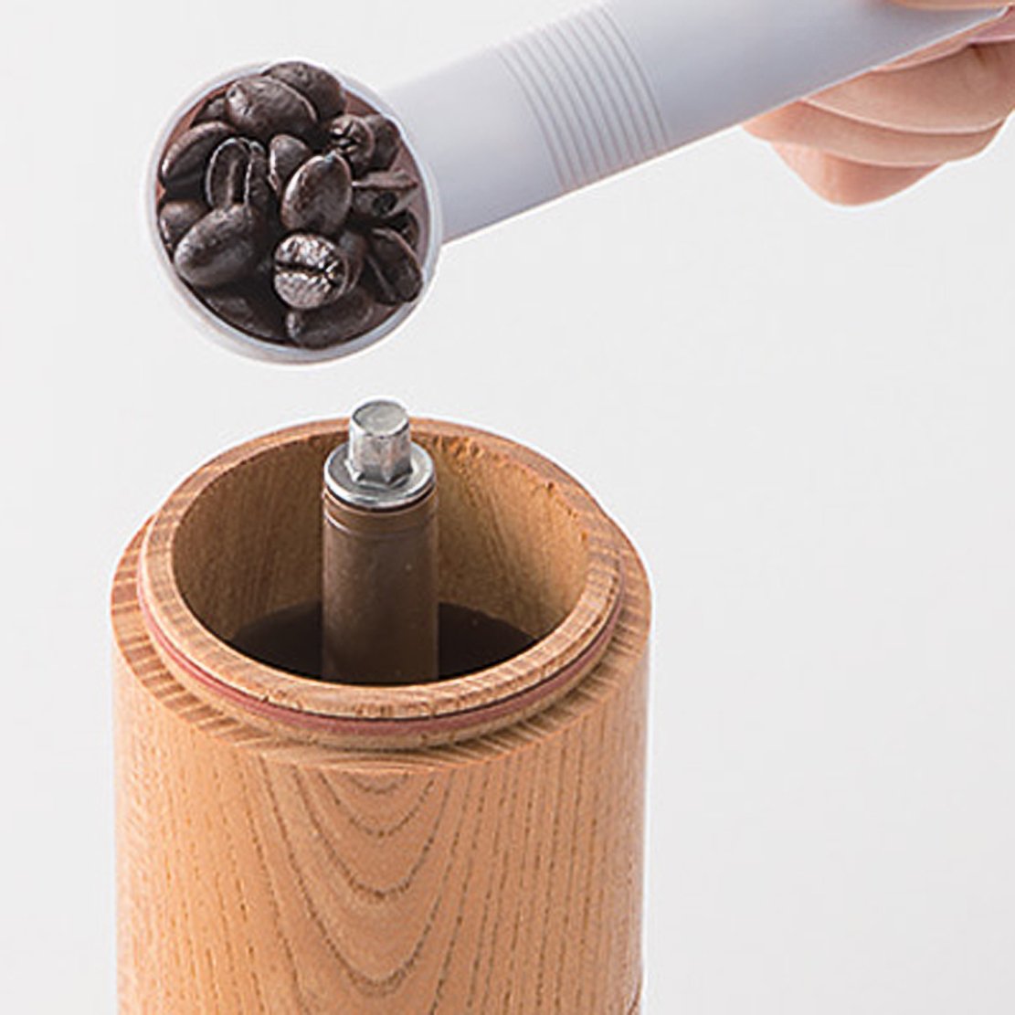Premium MILLU CERAMIC WOOD Coffee Grinder [KEYAKI] - Manual Burr Mill for French Press, Espresso & Pour Over Brewing at Home