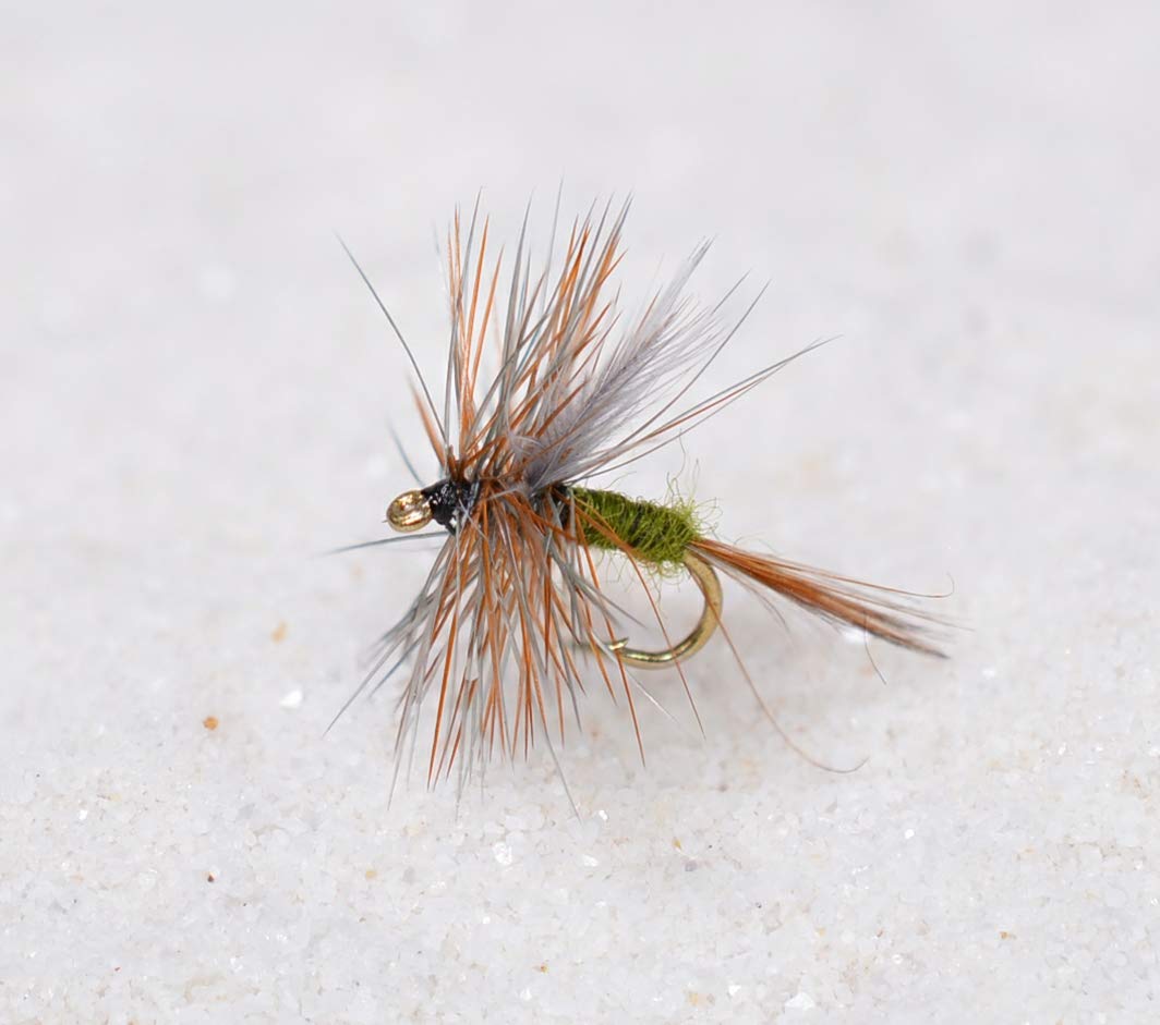 Premium Blue Winged Olive Dry Fly Fishing Flies - Hand-Tied on Mustad Signature Hooks (12 Flies) - Perfect for Trout Fishing in Rivers and Streams