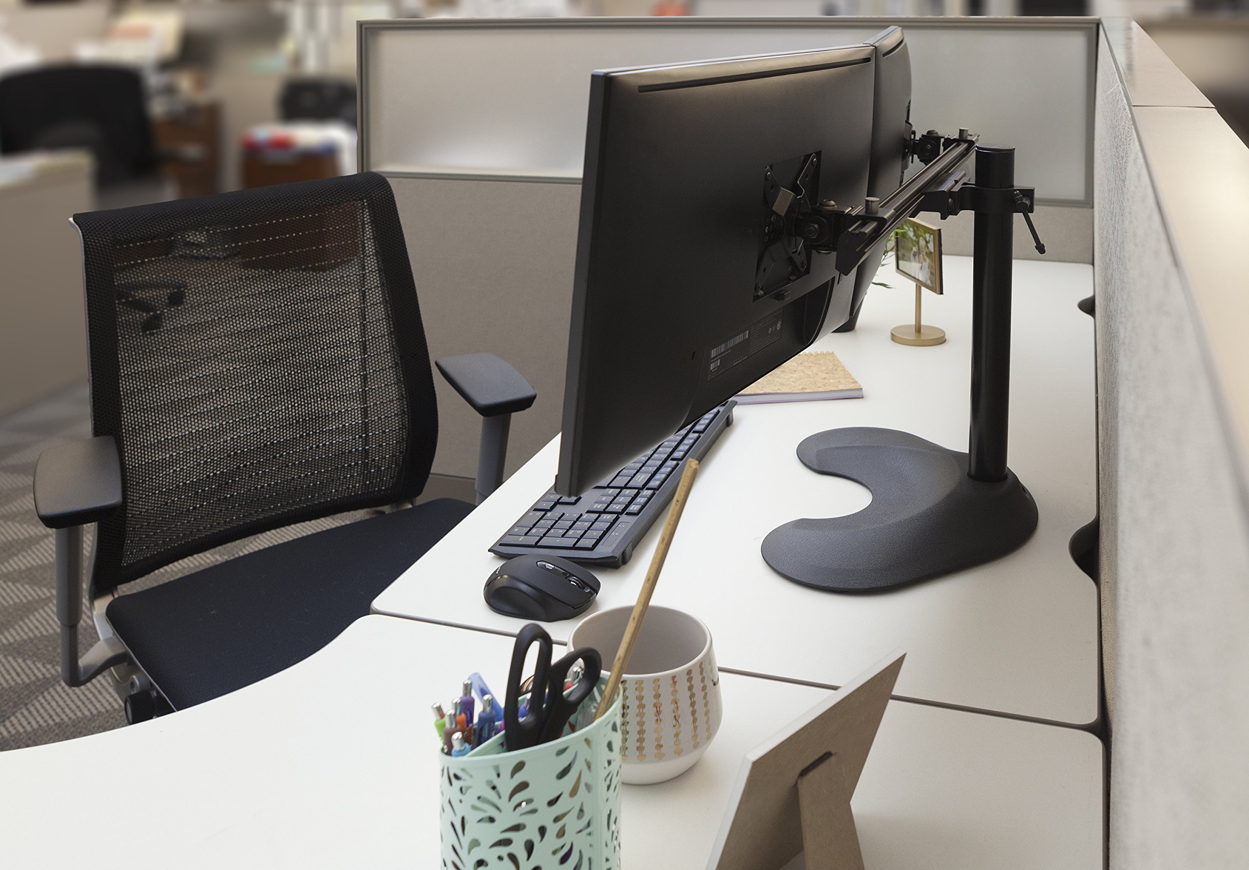 Ergotech Dual LCD Monitor Desk Mount Stand - Adjustable VESA 75/100mm for Two Screens up to 24