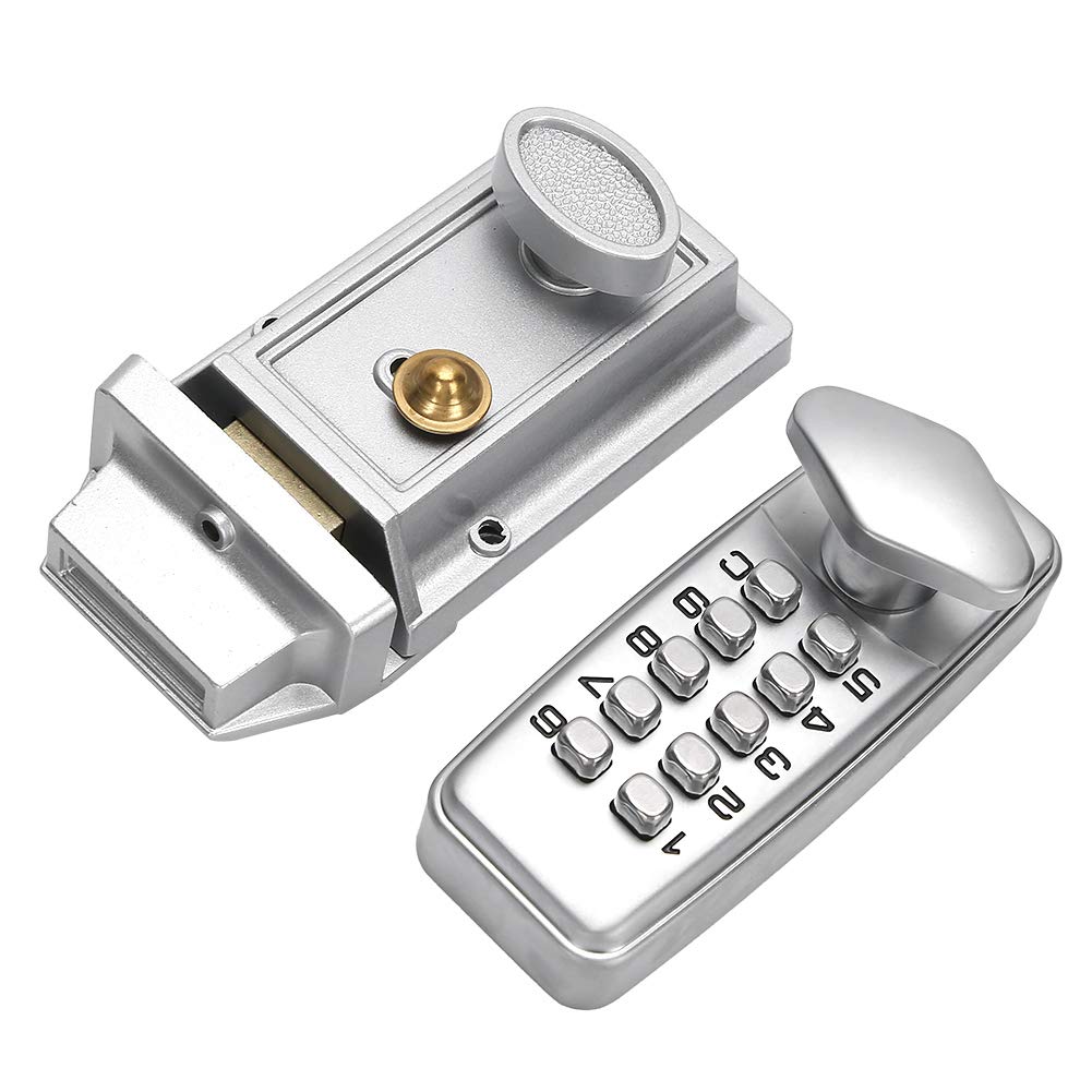 Mini Mechanical Push Button Door Lock - Completely Digital Keyless Entry, No Noise Rust-Proof for Wooden & Patio Doors | Perfect for Home, Office & Garden Security