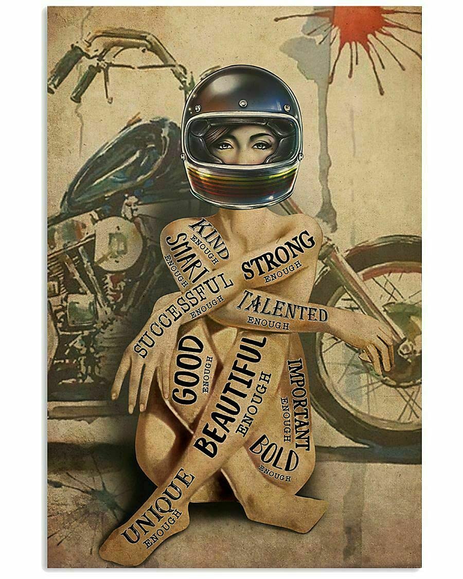 1000 Piece Wooden Jigsaw Puzzle - The Girl and Motorcycle Tattoo Art - Challenging Adult Puzzle & Educational Kids Toy - Perfect for Family Game Night, Birthday Gifts & Home Decor