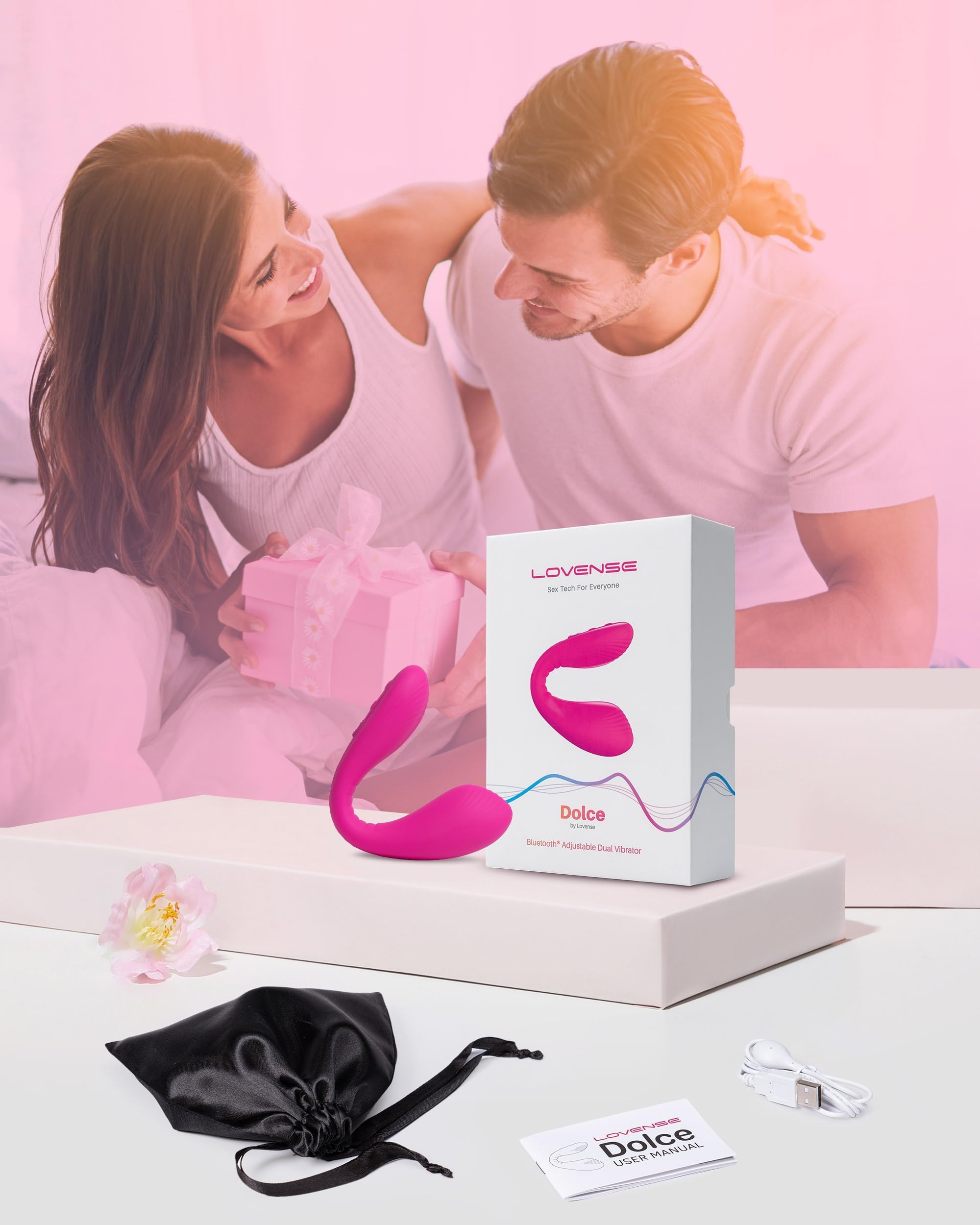LOVENSE Dolce - Remote Control Vibrator for Women, Dual Stimulation G-Spot & Clitoris Vibrating Sex Toy with 10 Vibration Patterns - Adult Sex Toys for Couples Play, Long Distance Relationships & Solo Pleasure