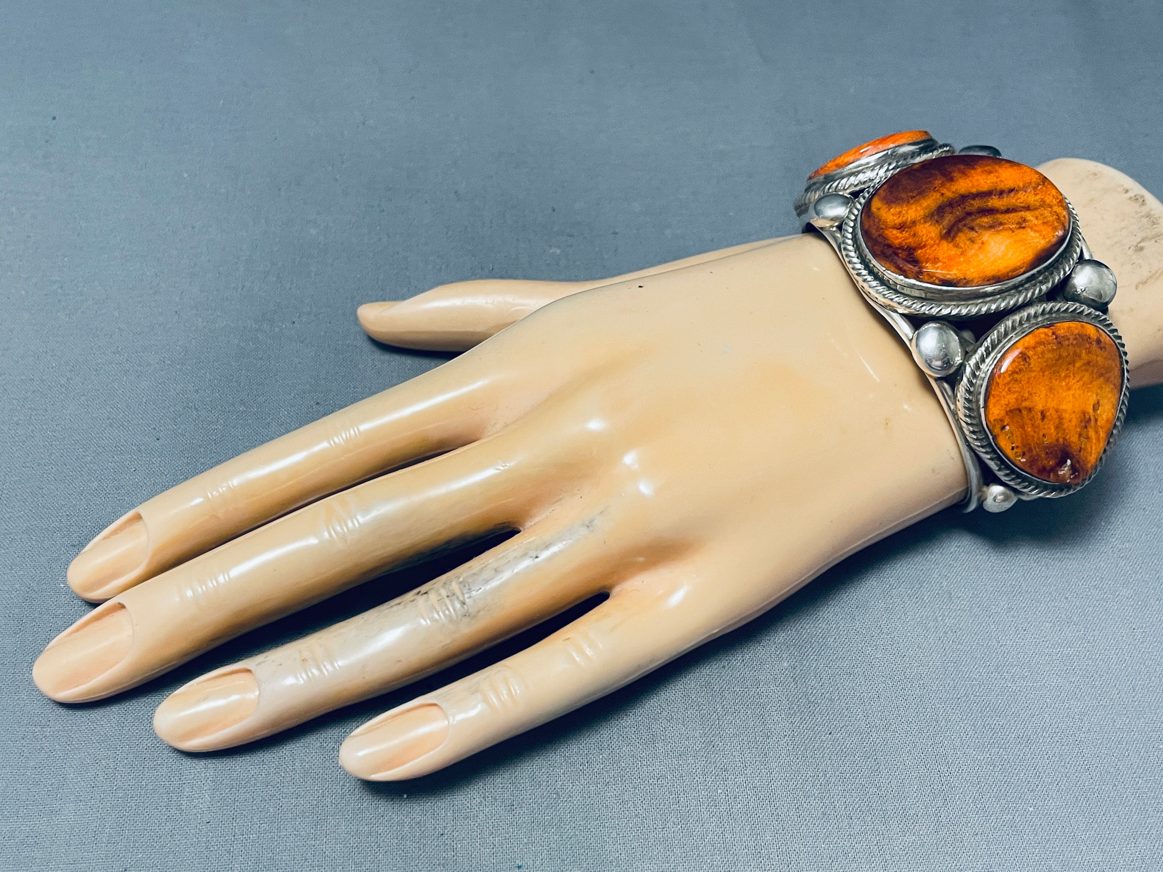 120 Gram Navajo Spiny Oyster Sterling Silver Heavy Cuff Bracelet - Handmade Southwest Jewelry for Women, Boho Chic Accessory - Perfect for Festivals, Weddings & Everyday Wear
